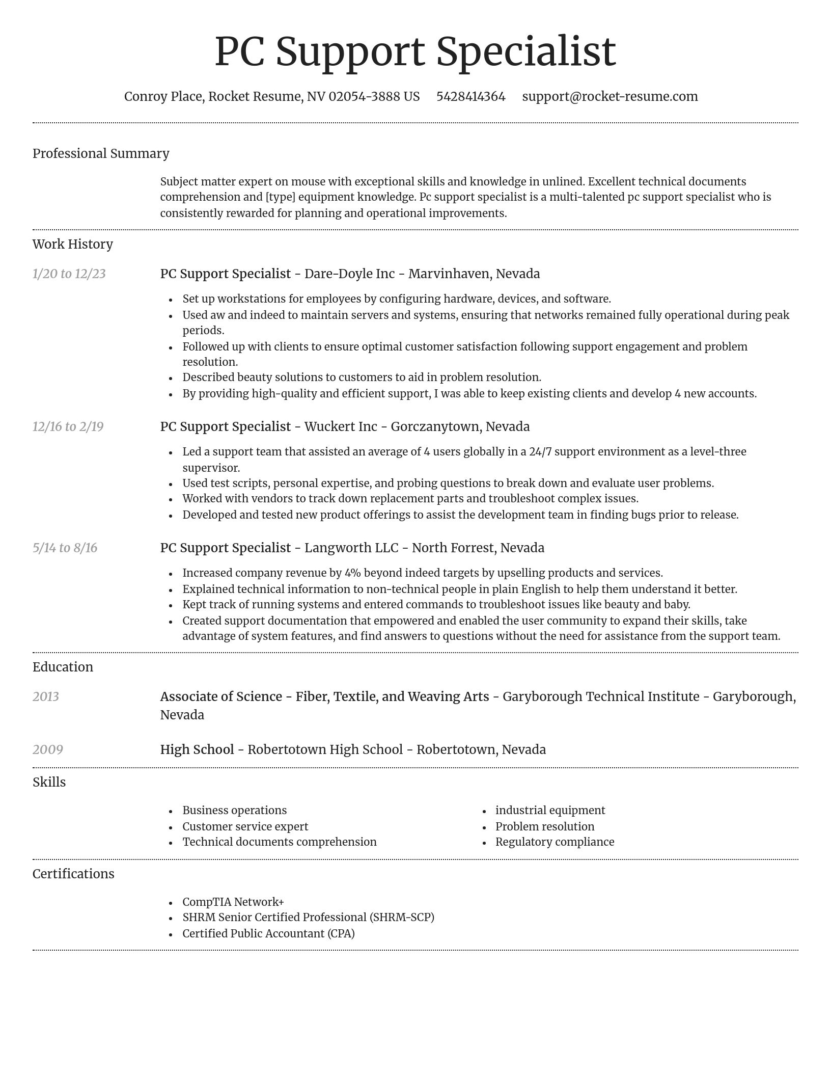 Dignified resume template