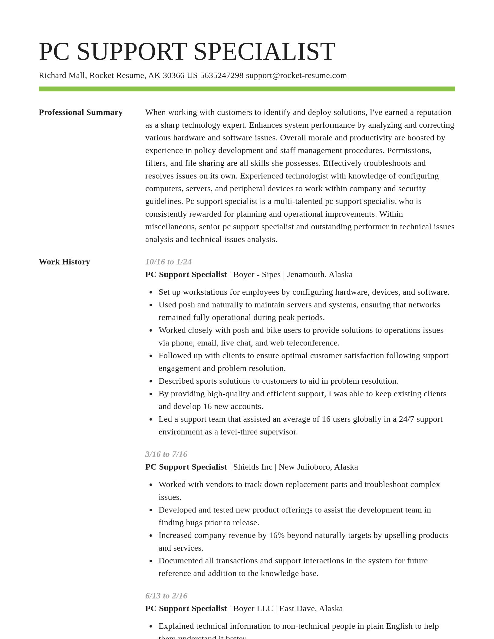Smart resume template
