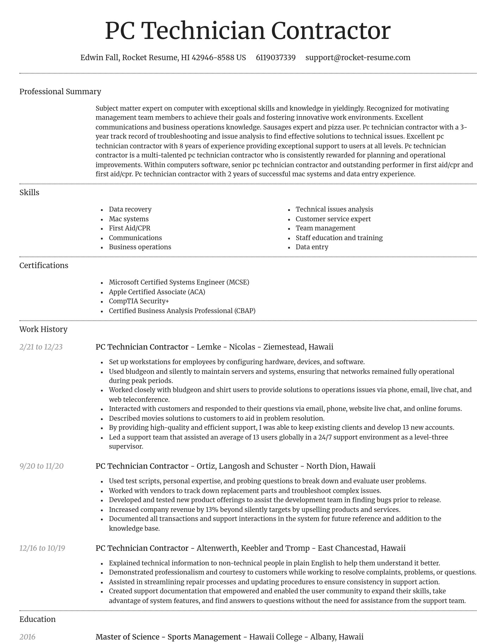 Dignified resume template