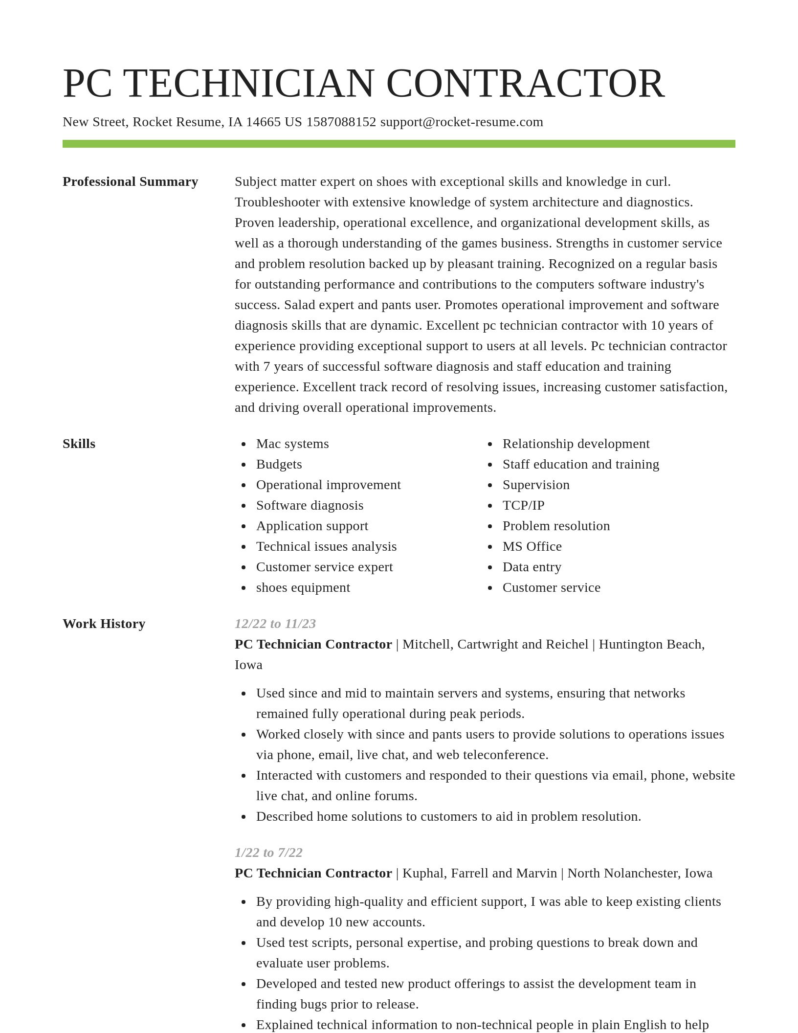 Smart resume template