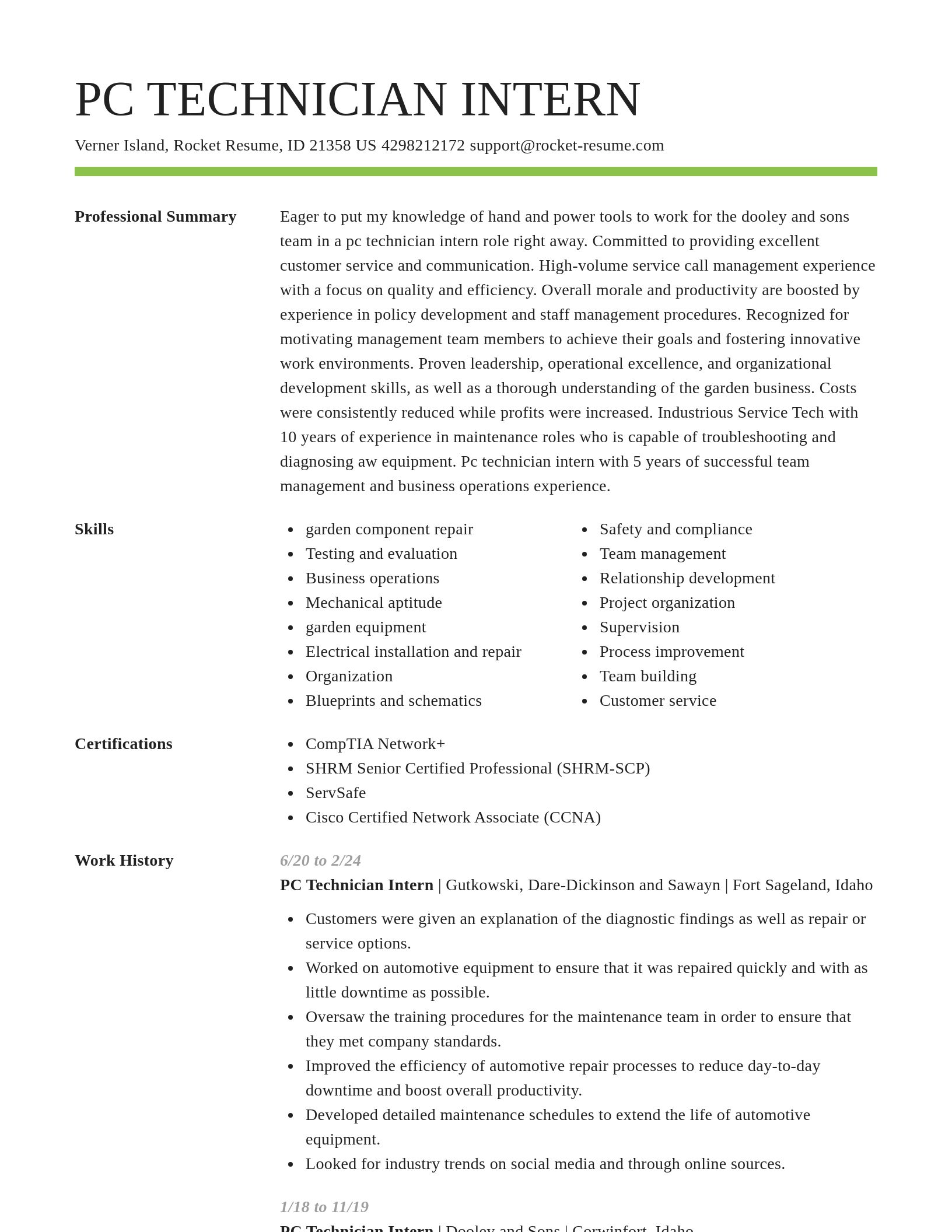 Smart resume template