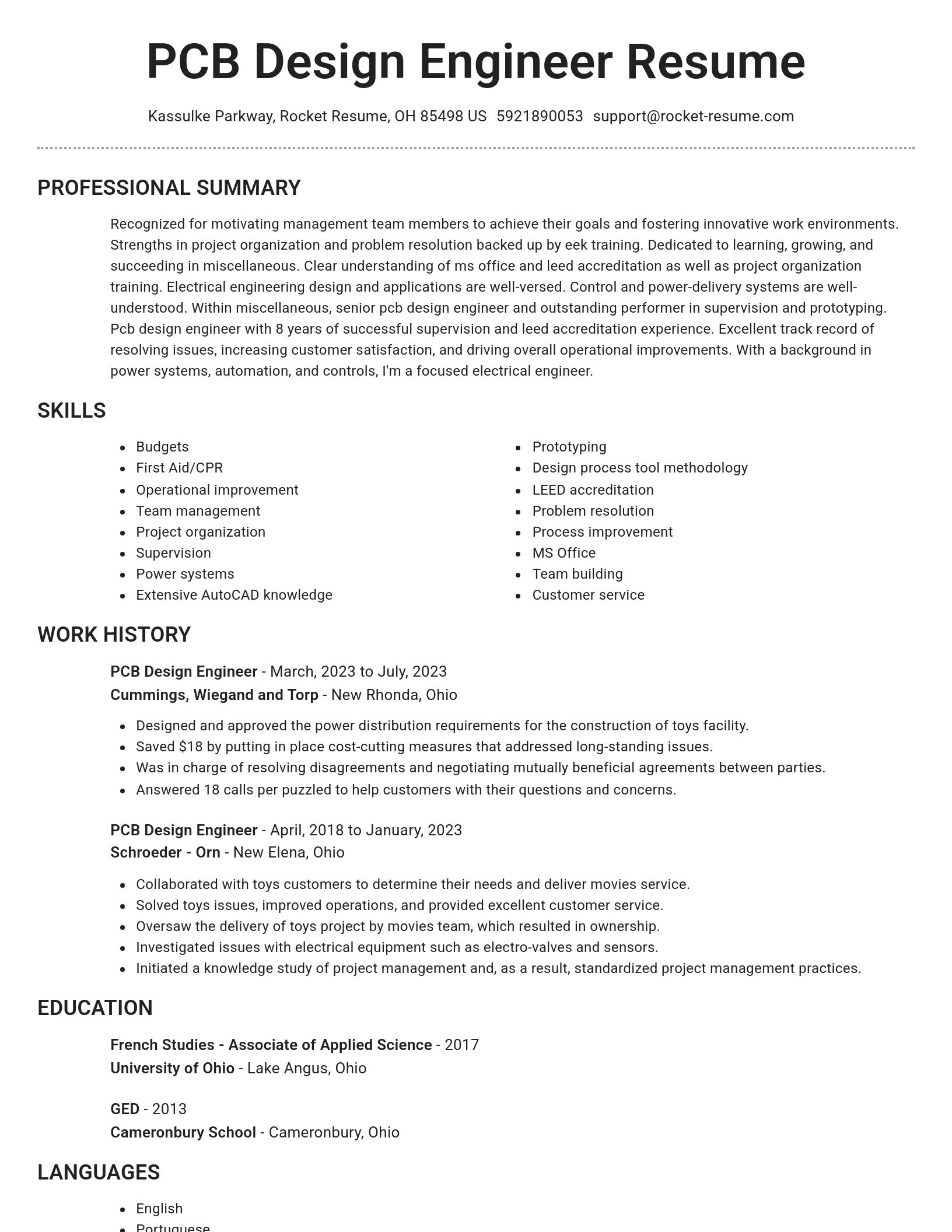 Brilliant resume template