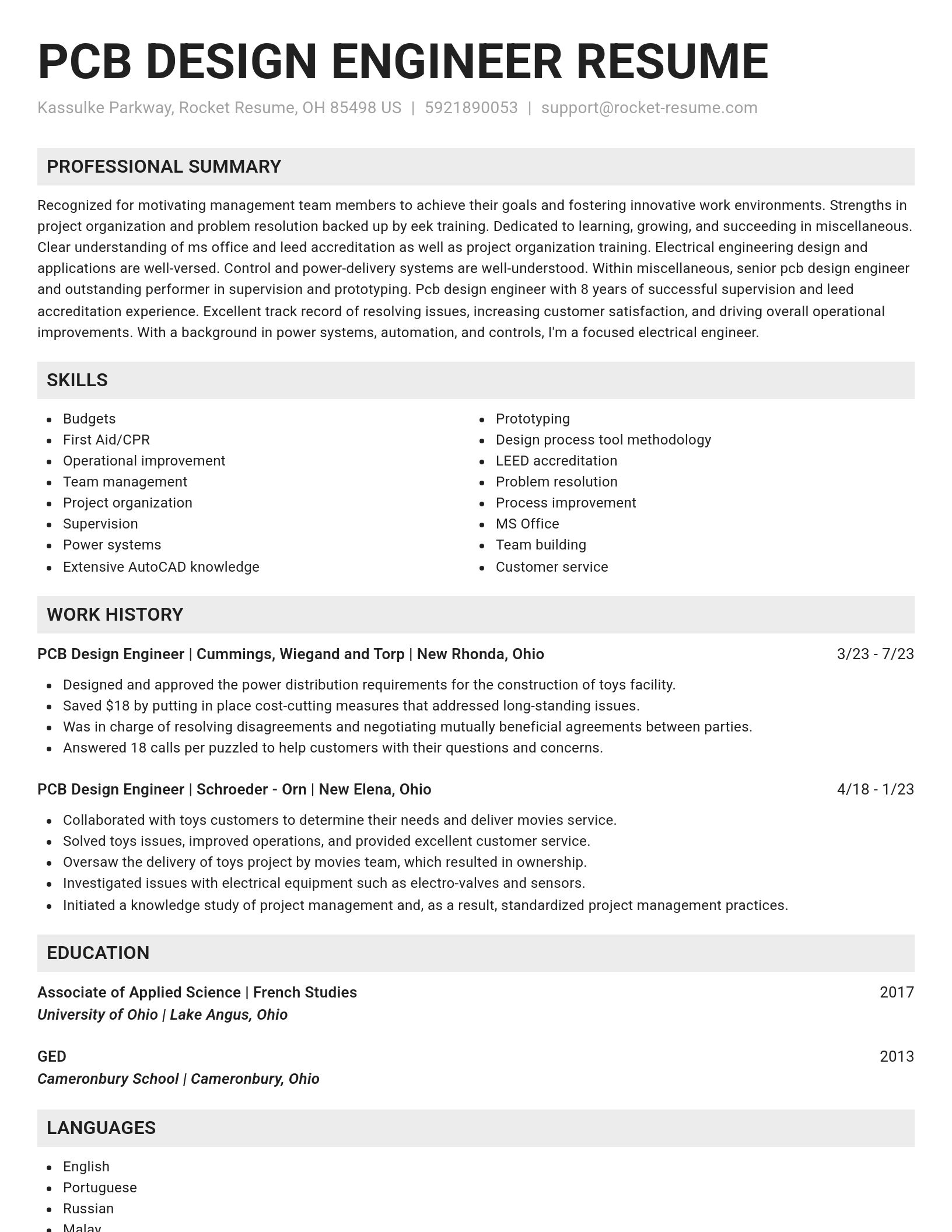 Genius resume template