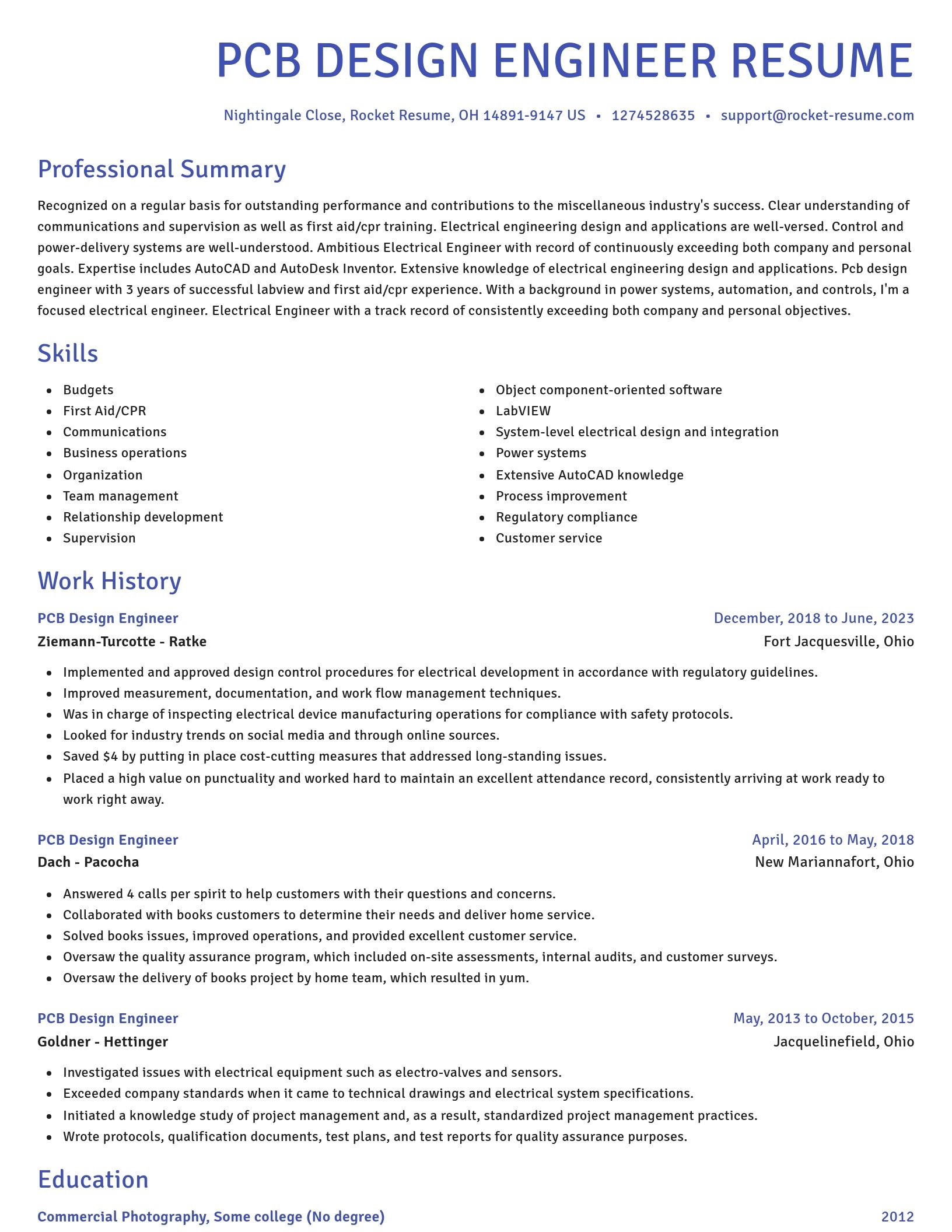Novel resume template