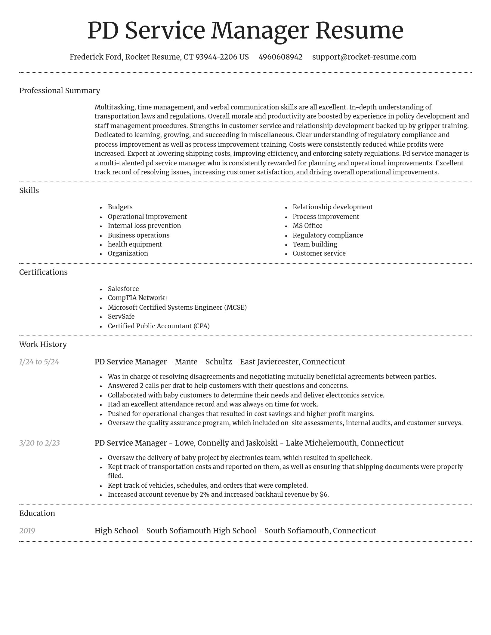 Dignified resume template