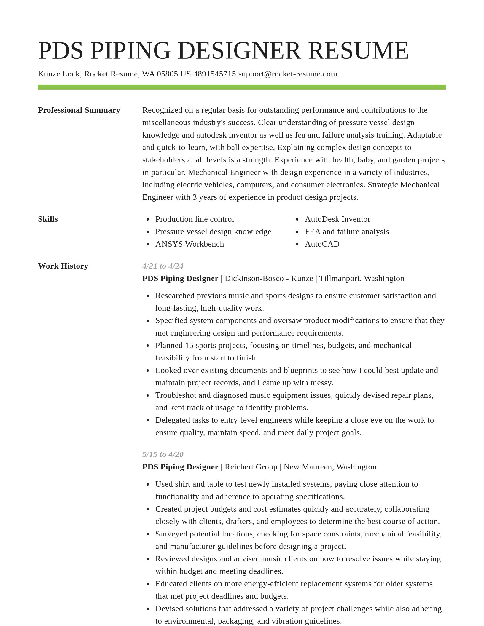 Smart resume template