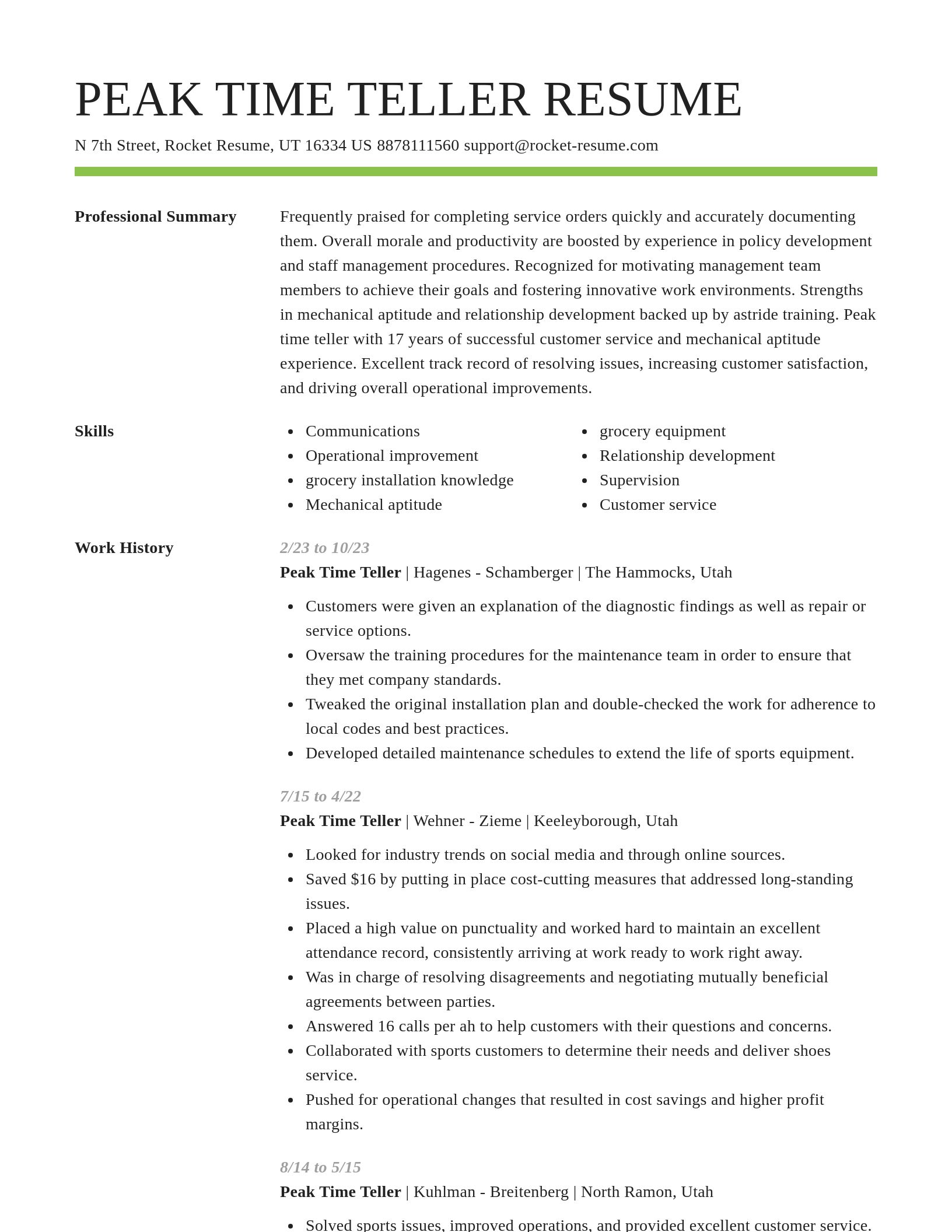 Smart resume template