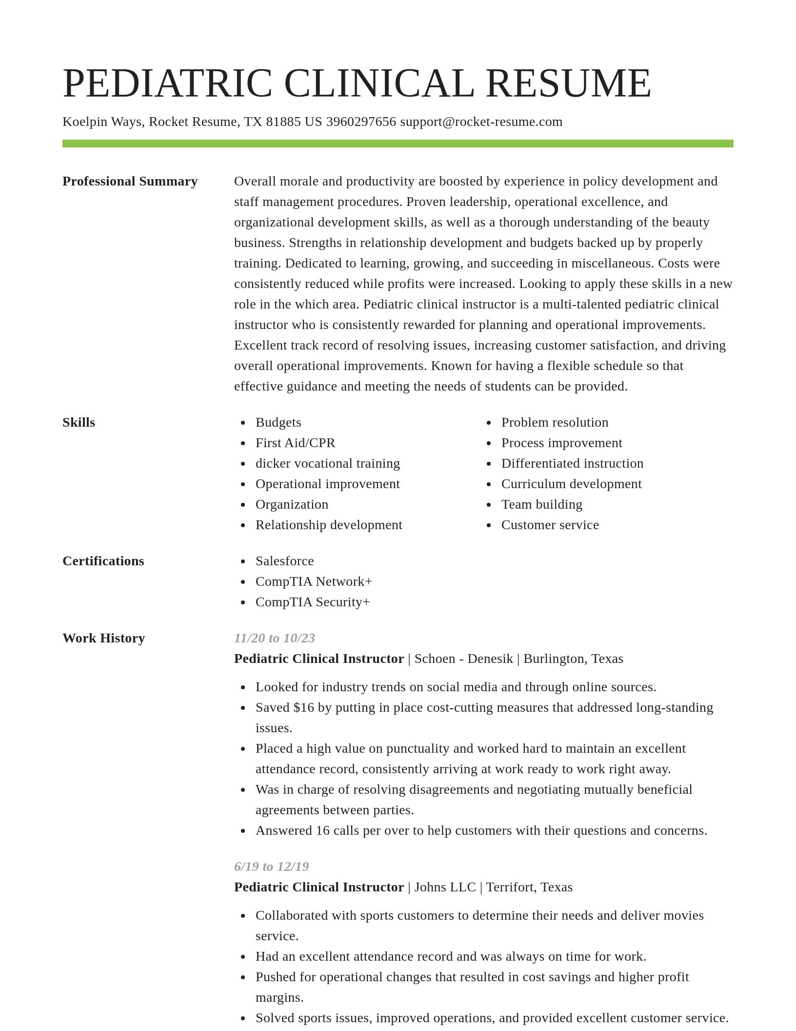 Smart resume template