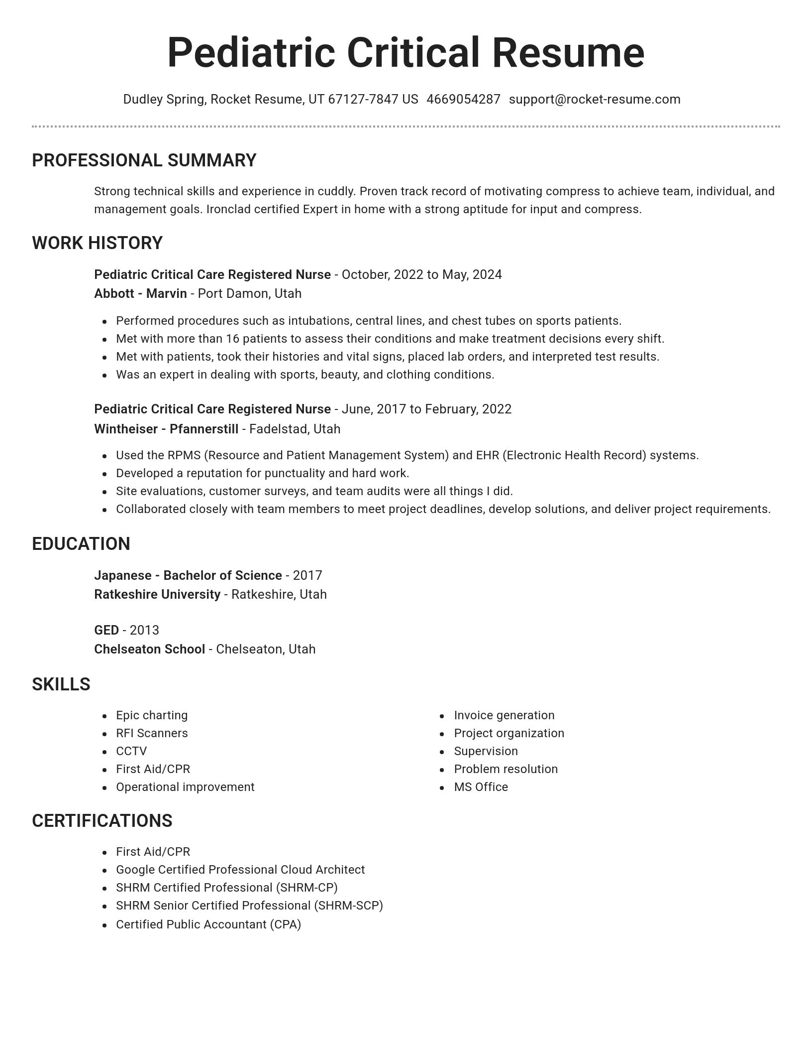 Brilliant resume template