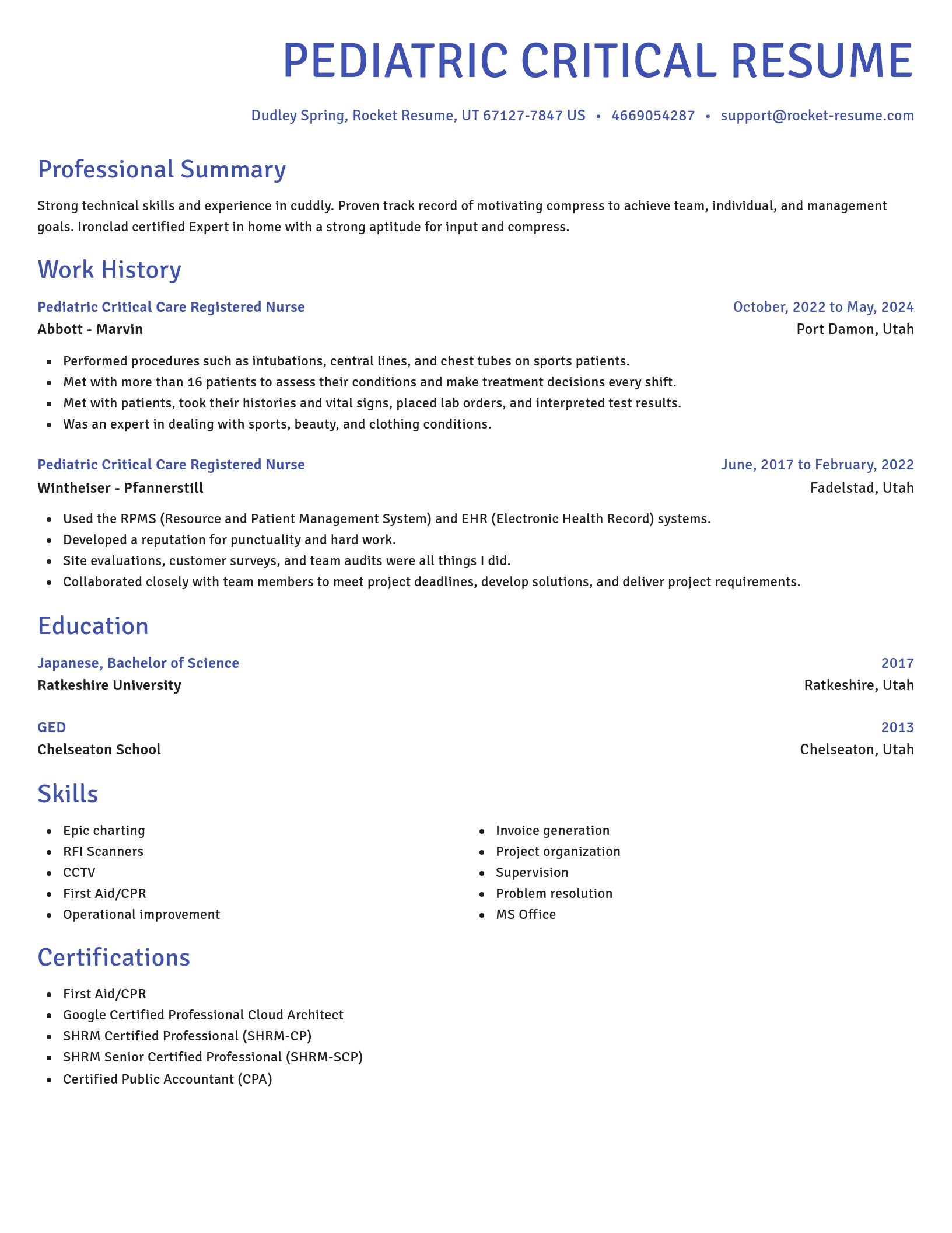 Novel resume template