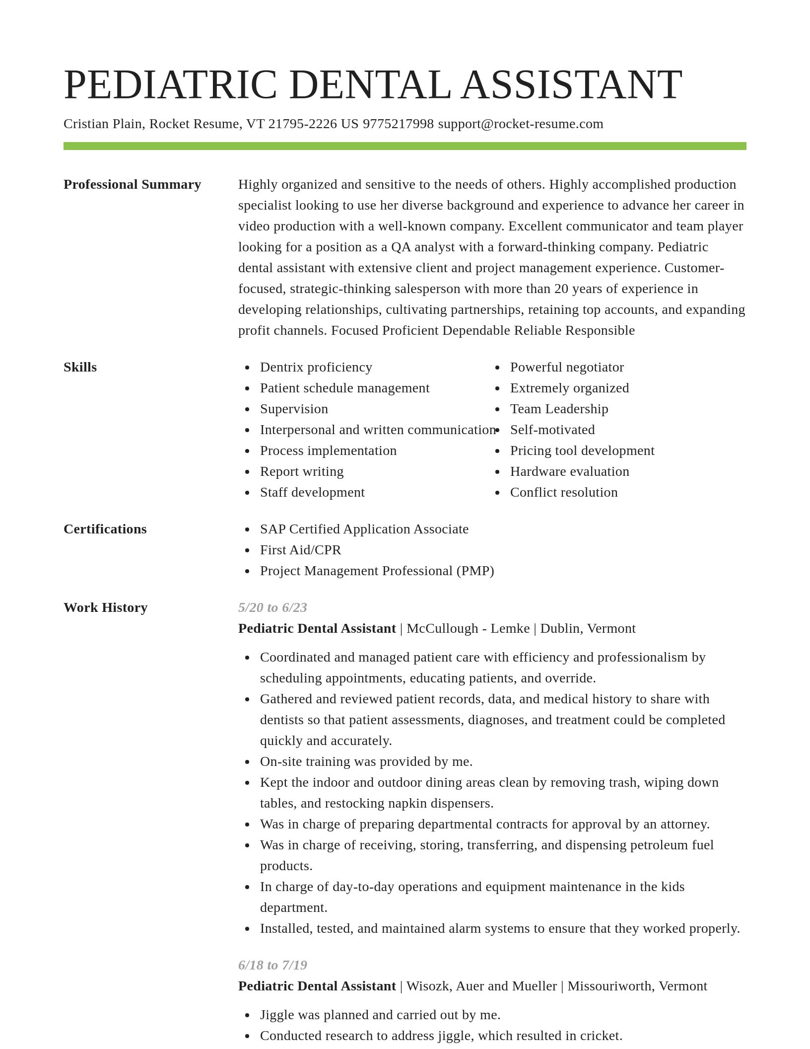 Smart resume template