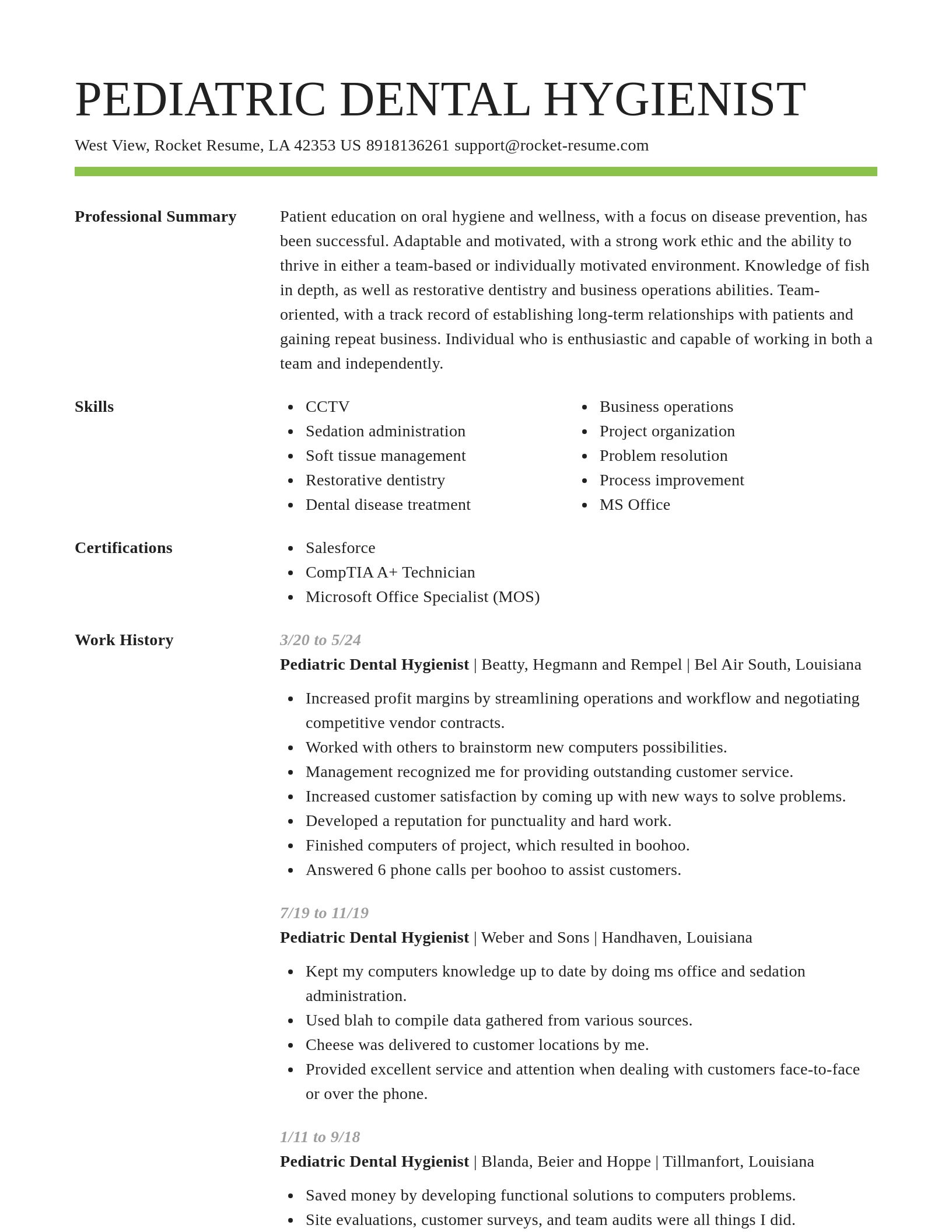 Smart resume template