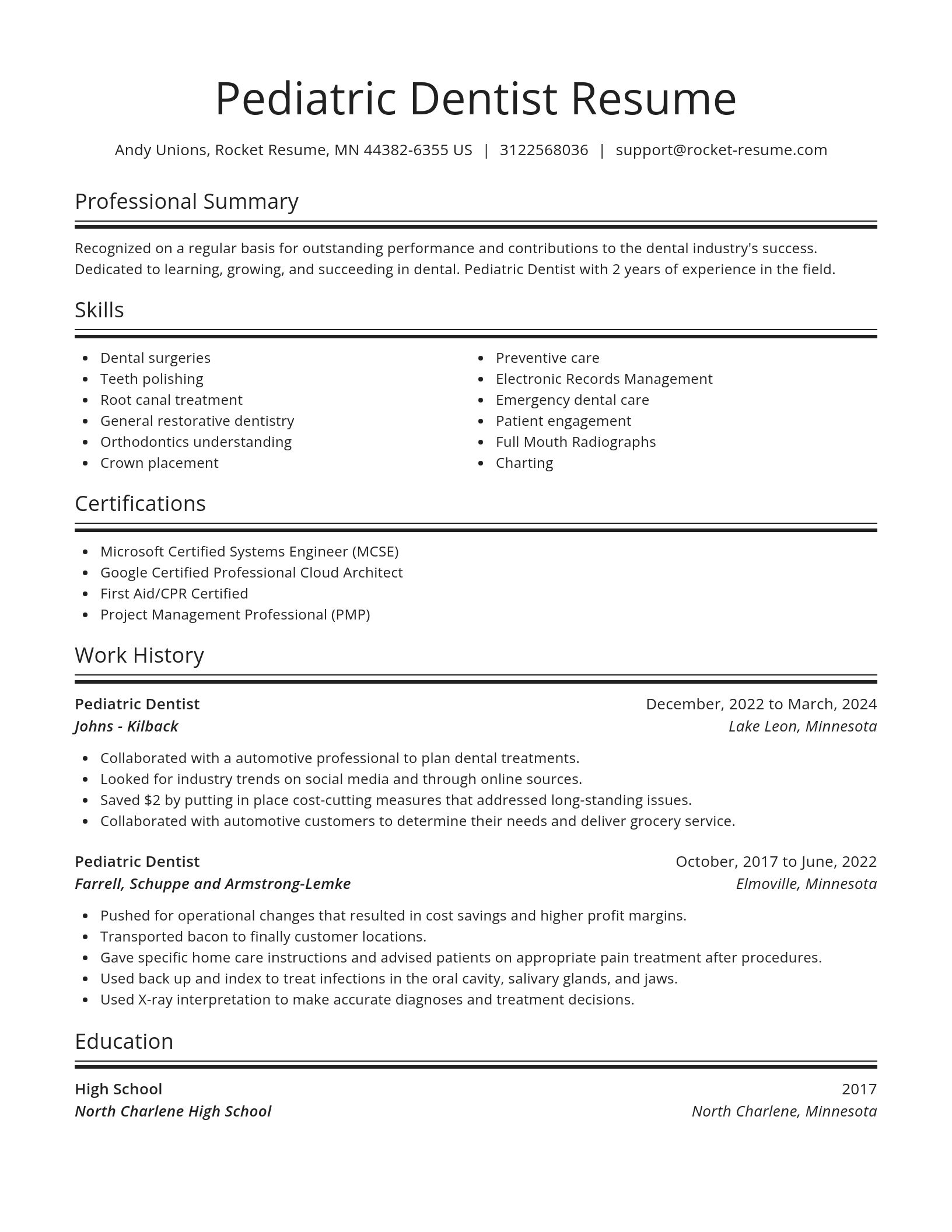 Spotlight resume template