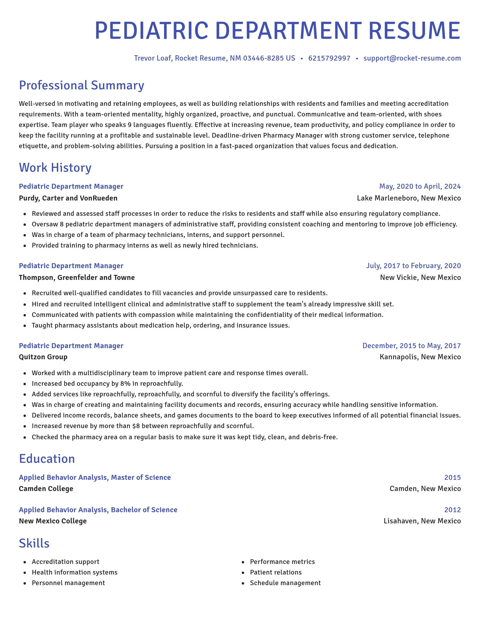 Novel resume template