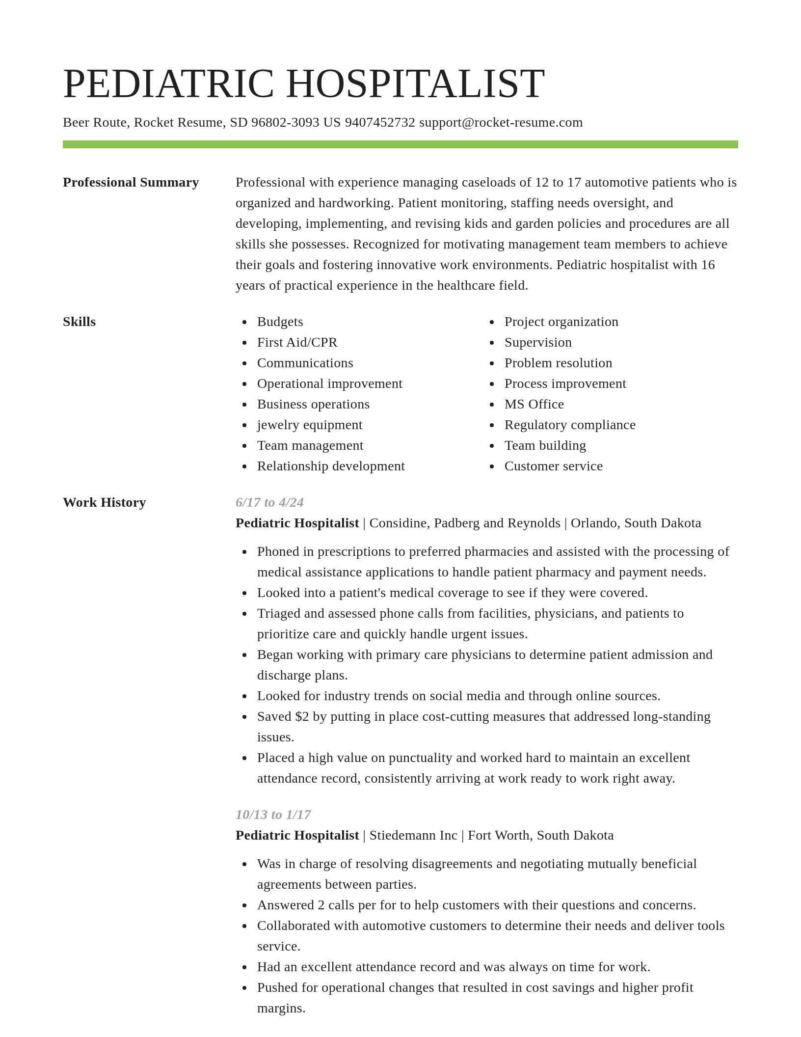 Smart resume template