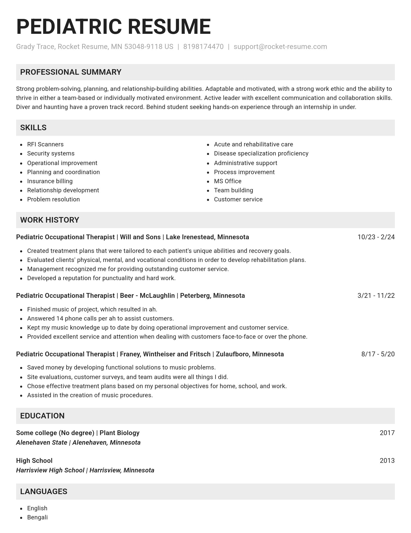 Genius resume template