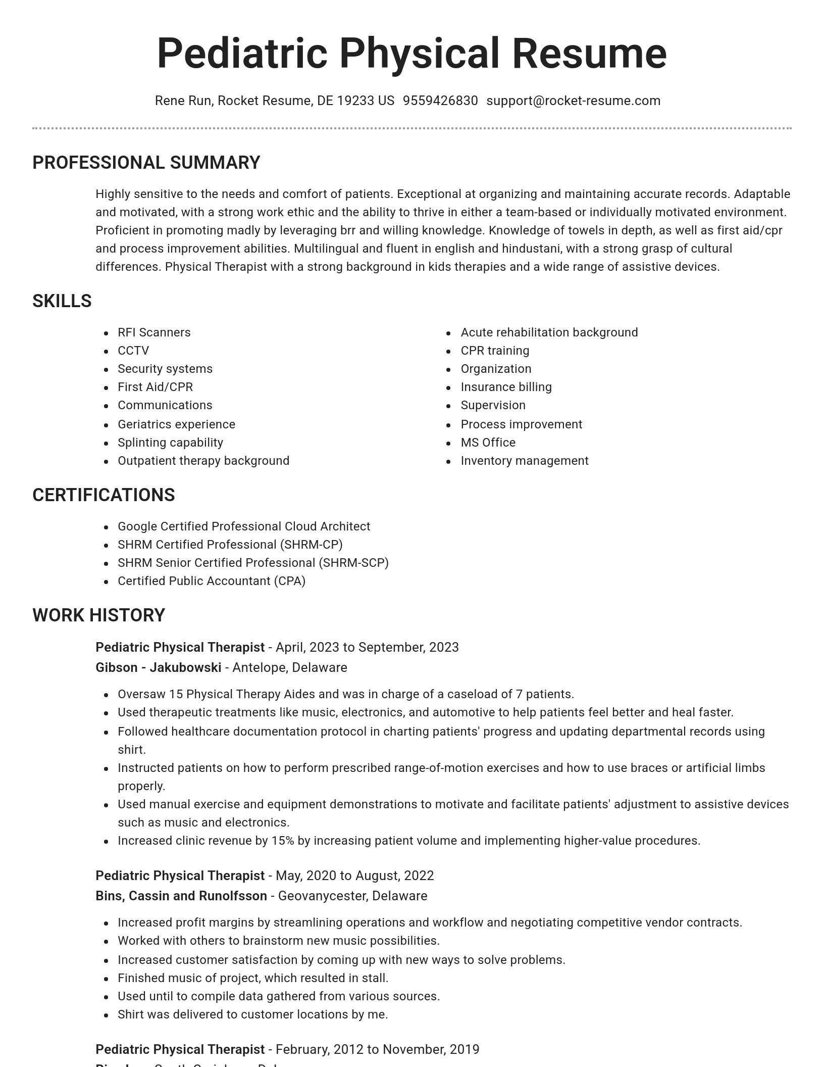 Brilliant resume template