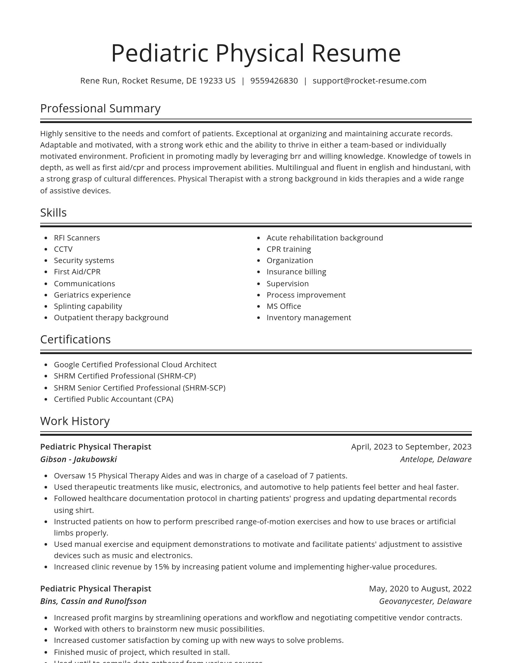 Spotlight resume template