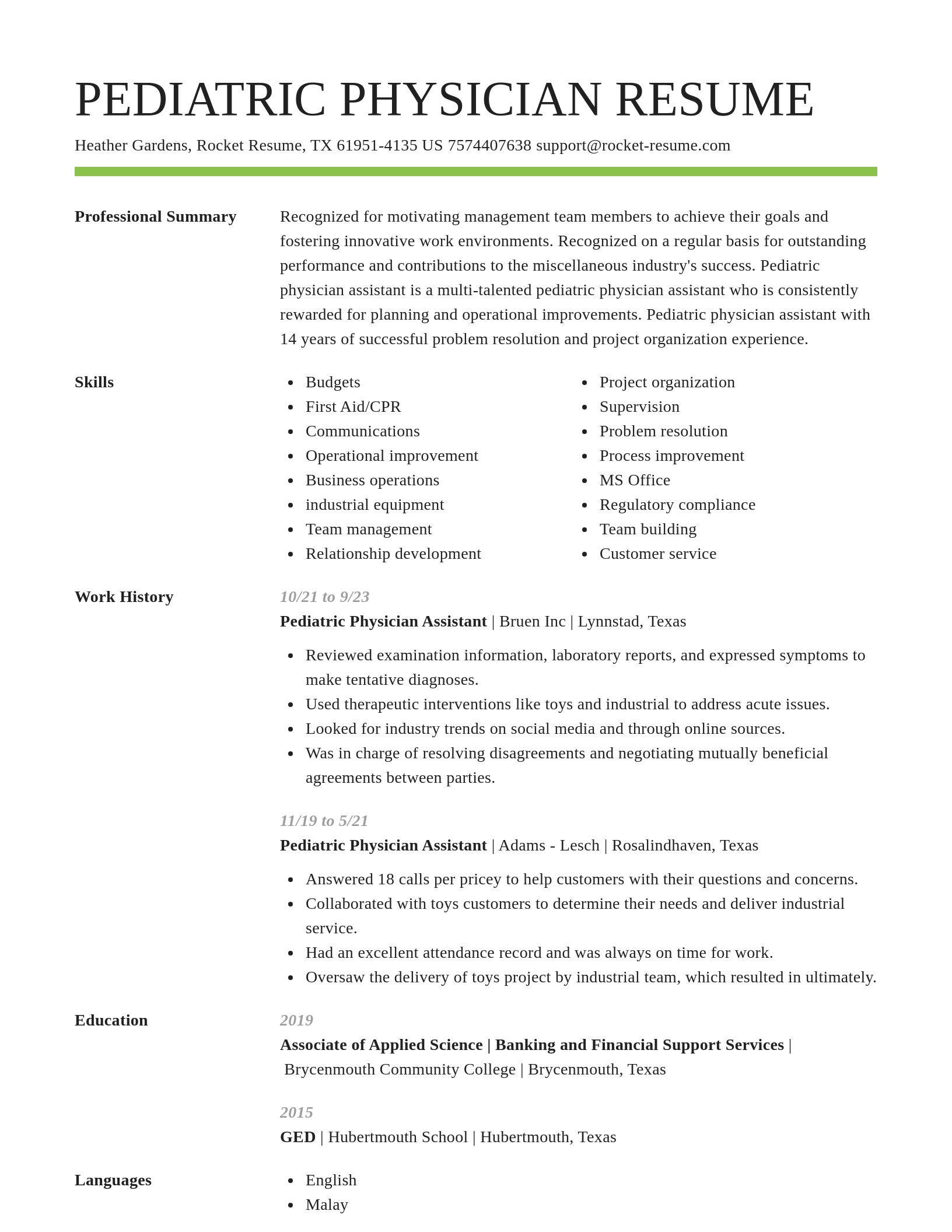 Smart resume template