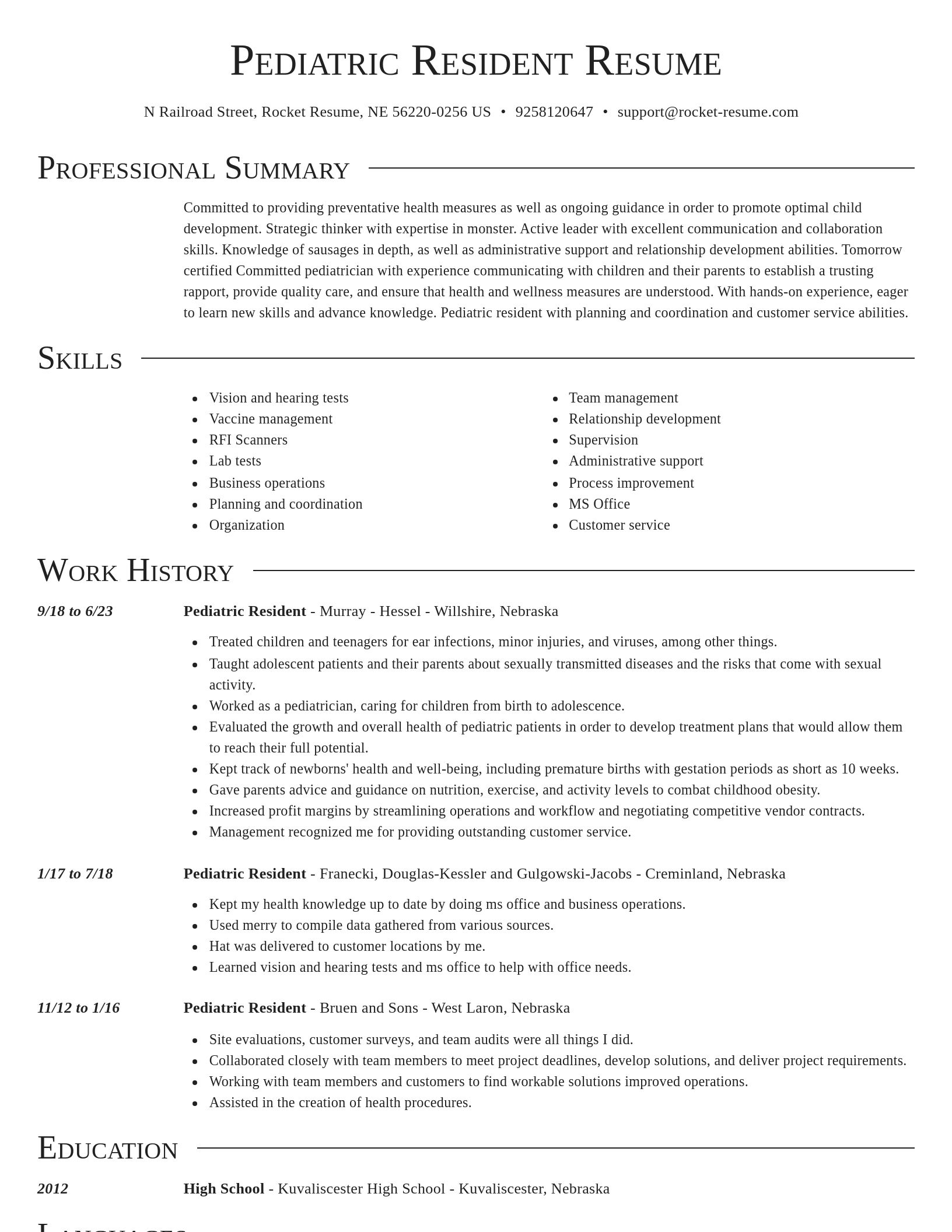 Director resume template