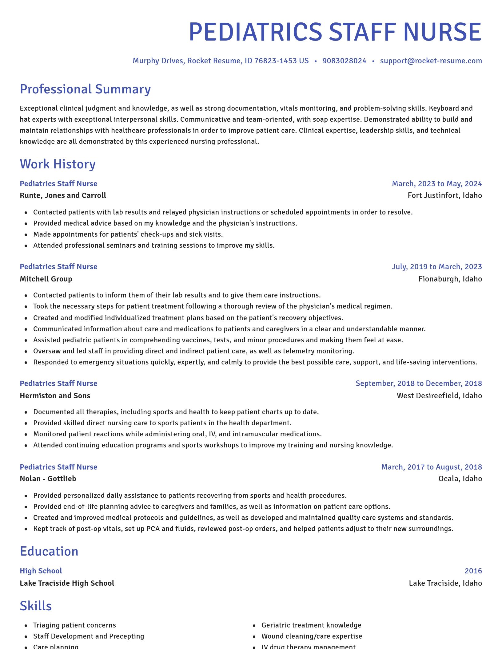Novel resume template