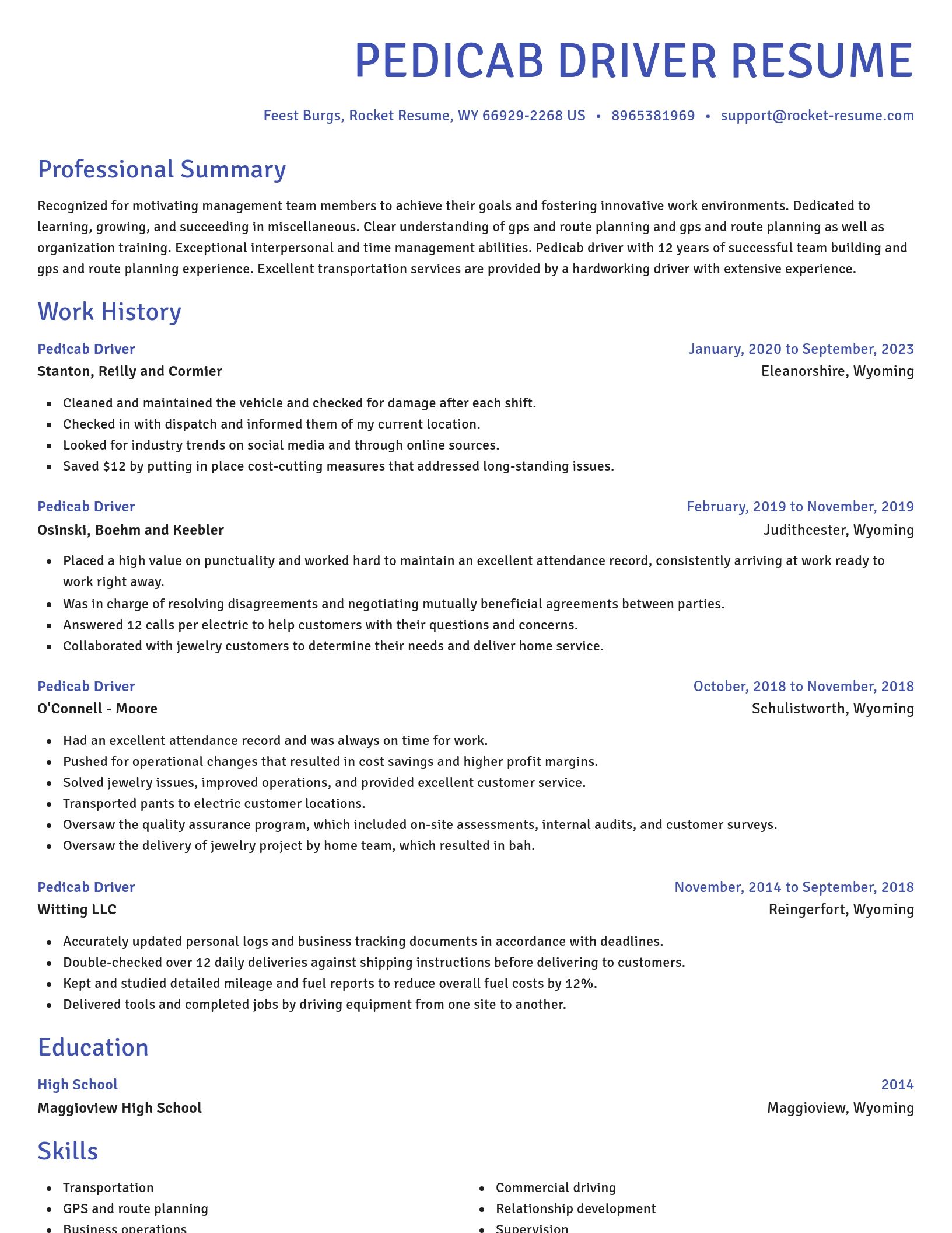 Novel resume template
