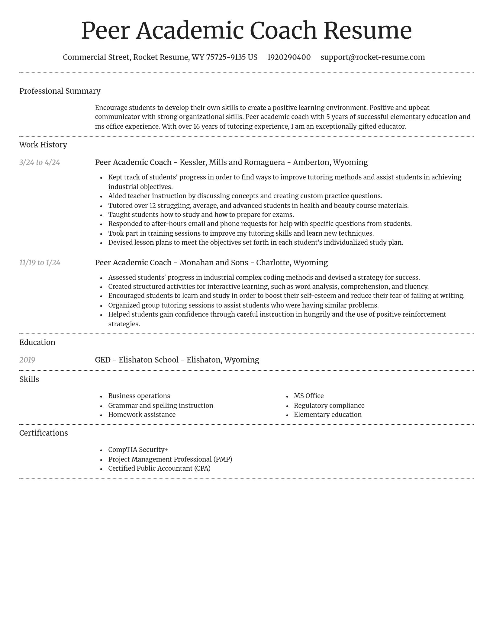 Dignified resume template