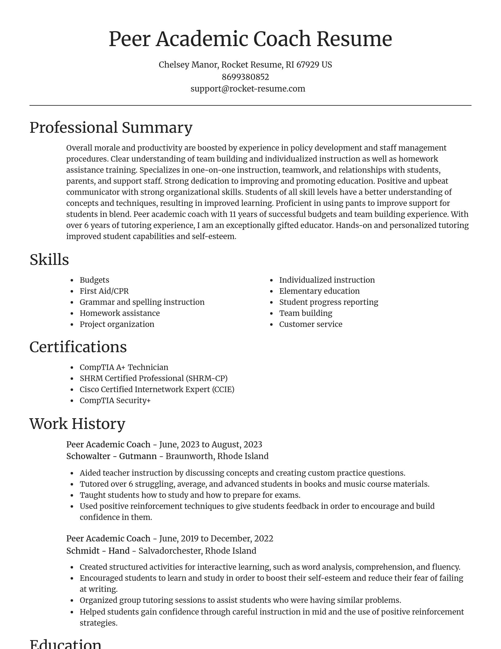 Focal Point resume template
