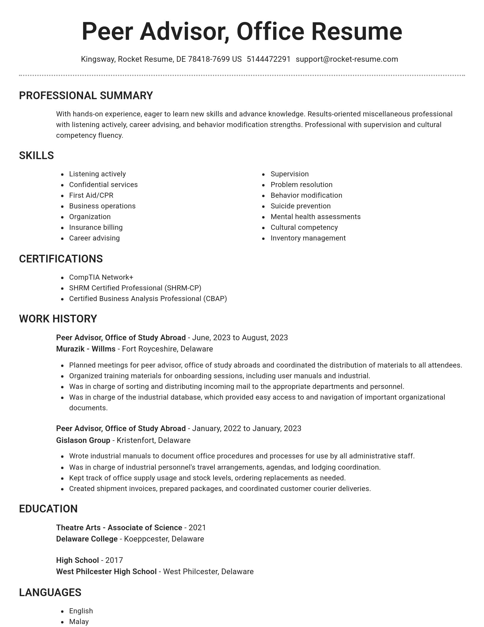 Brilliant resume template