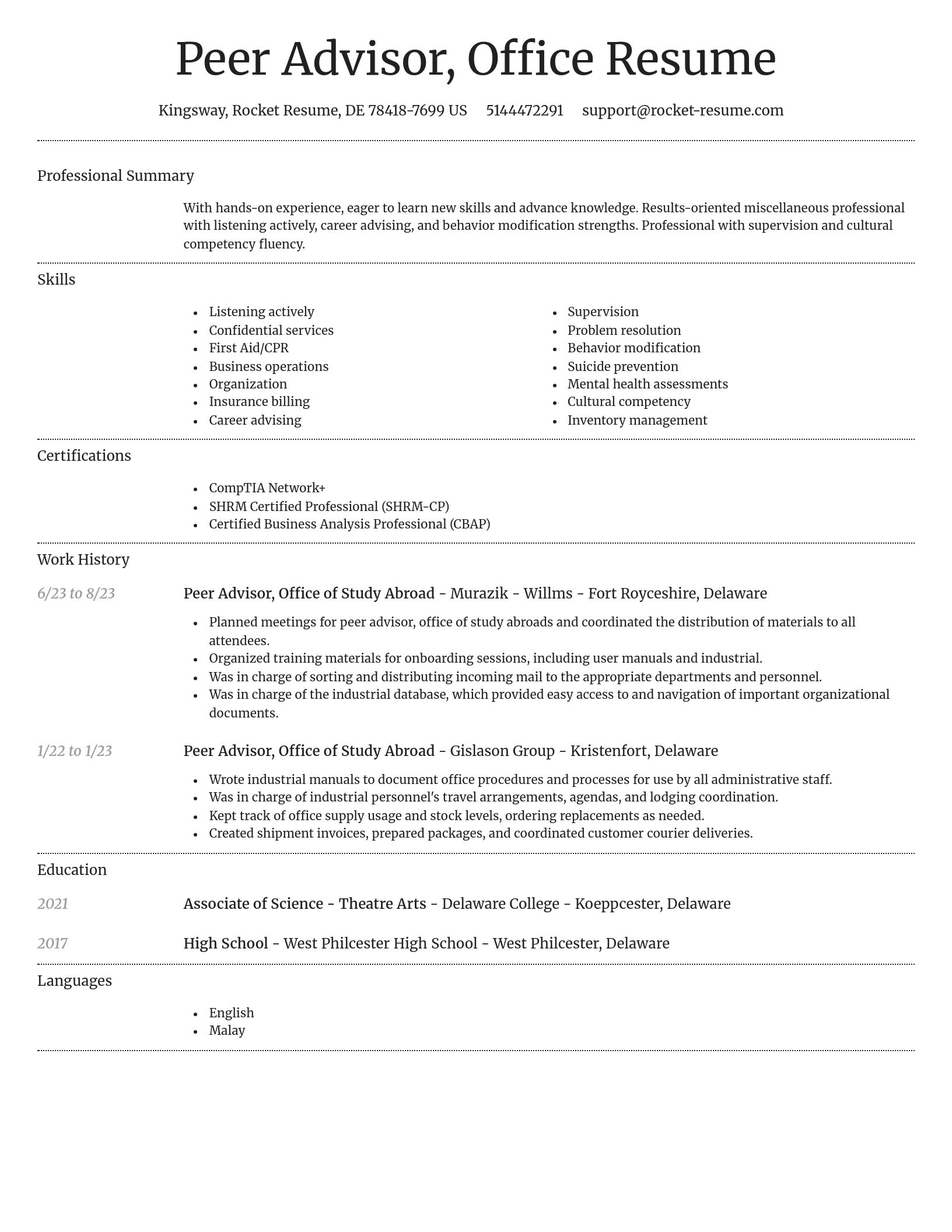 Dignified resume template