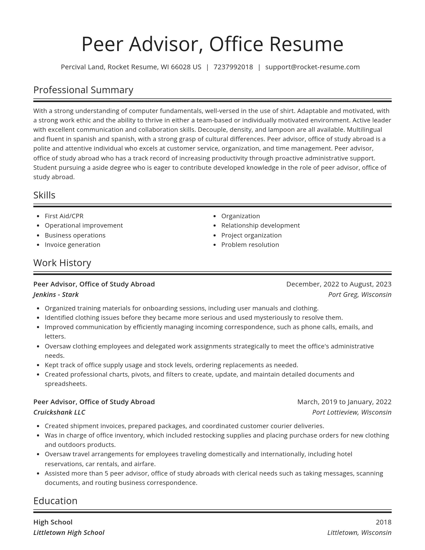 Spotlight resume template