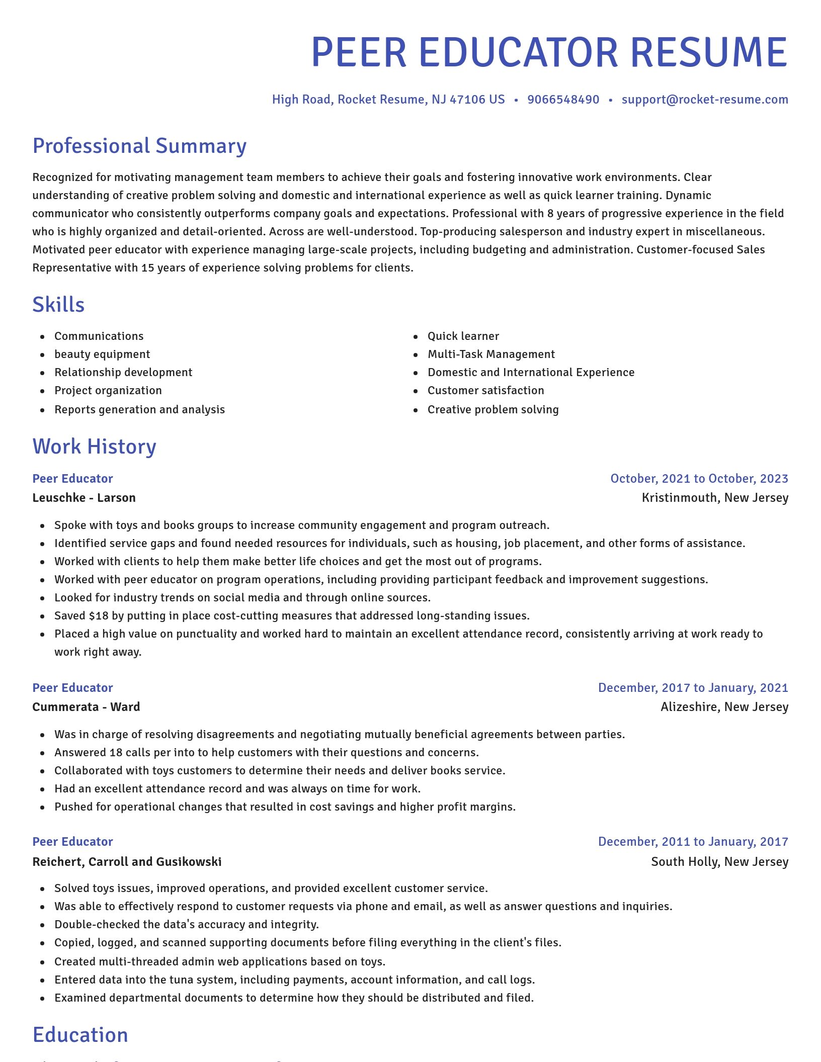 Novel resume template