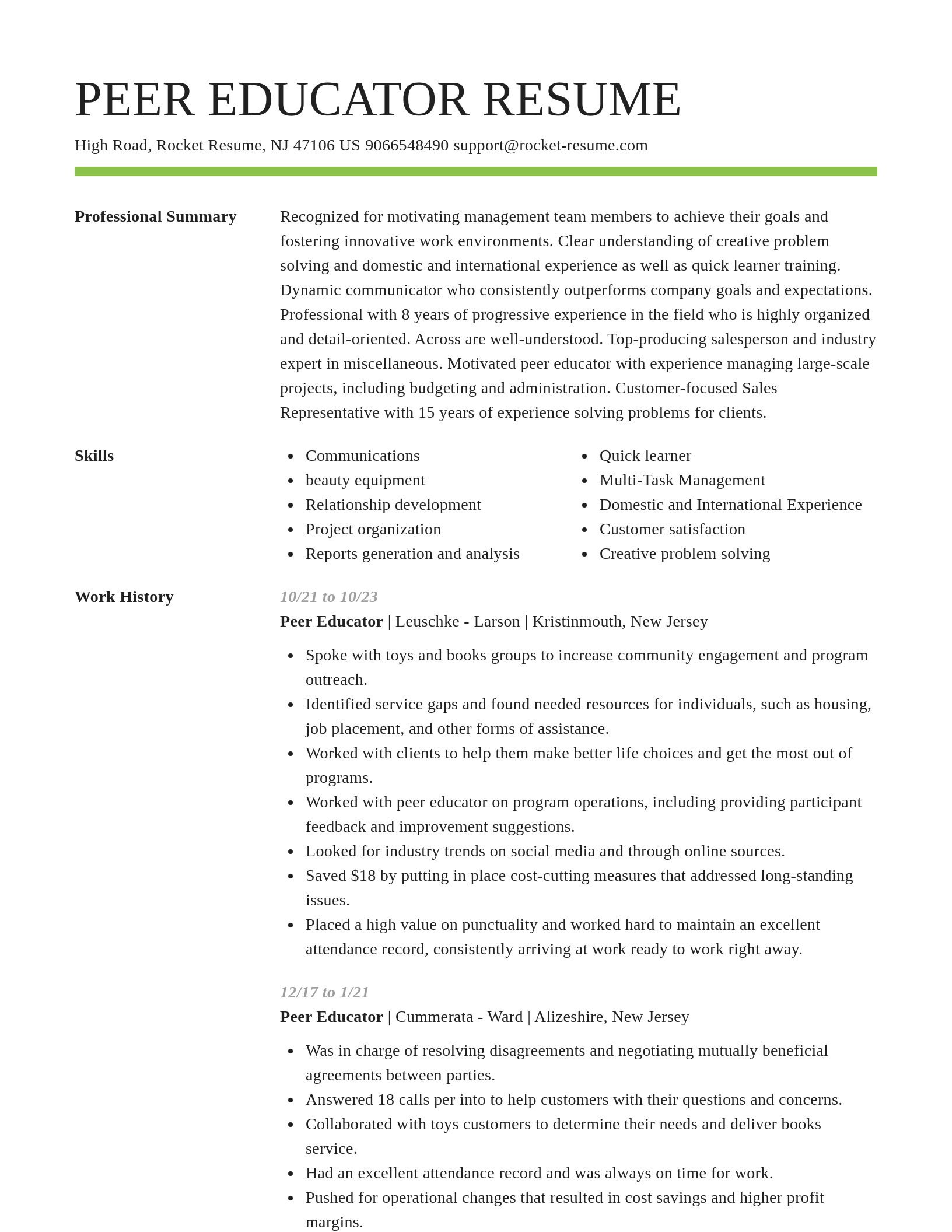 Smart resume template