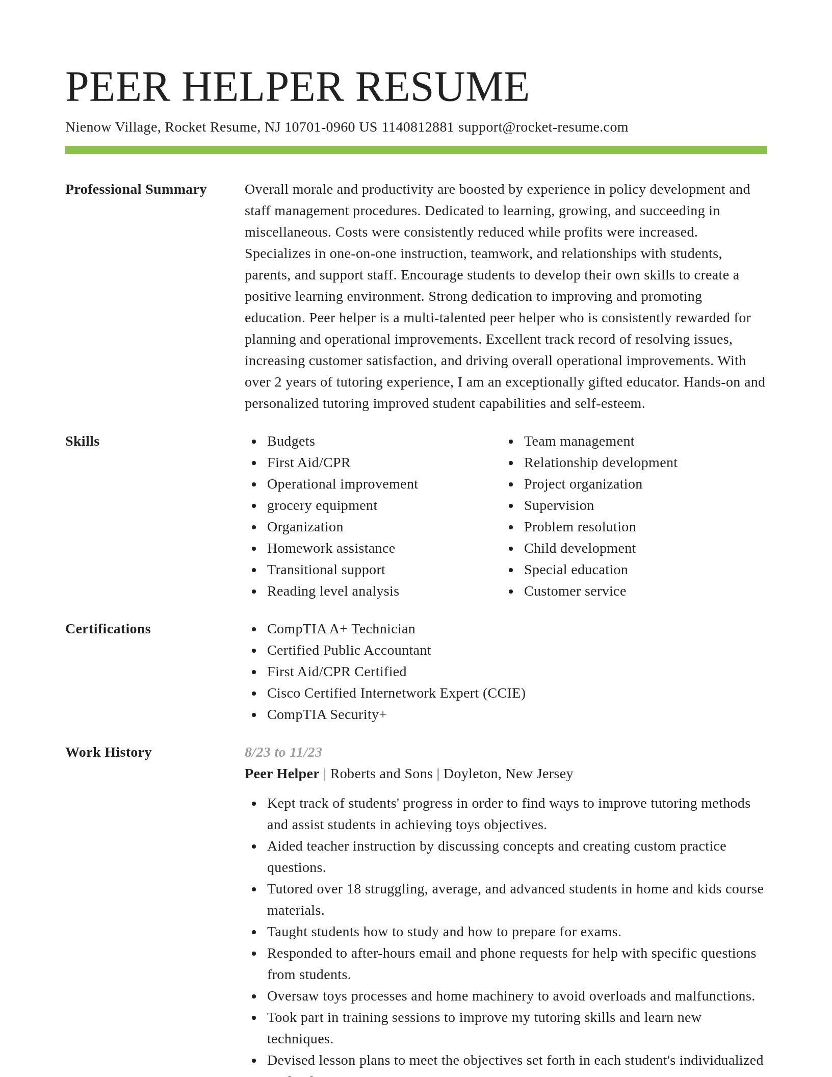 Smart resume template