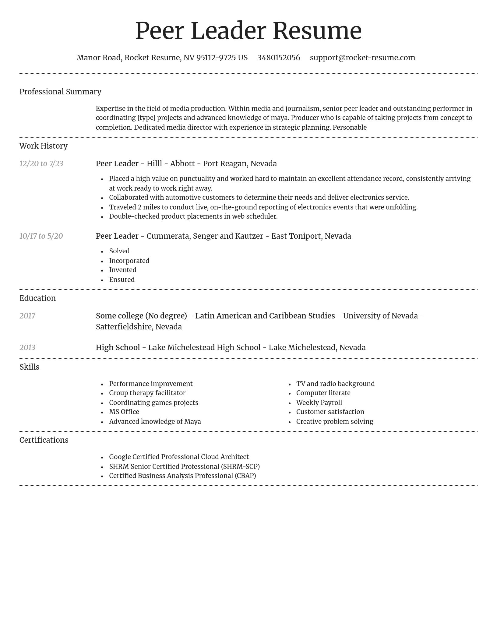 Dignified resume template