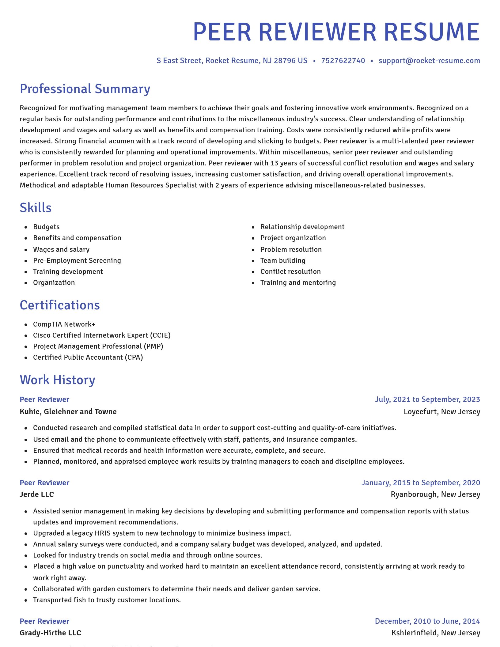 Novel resume template