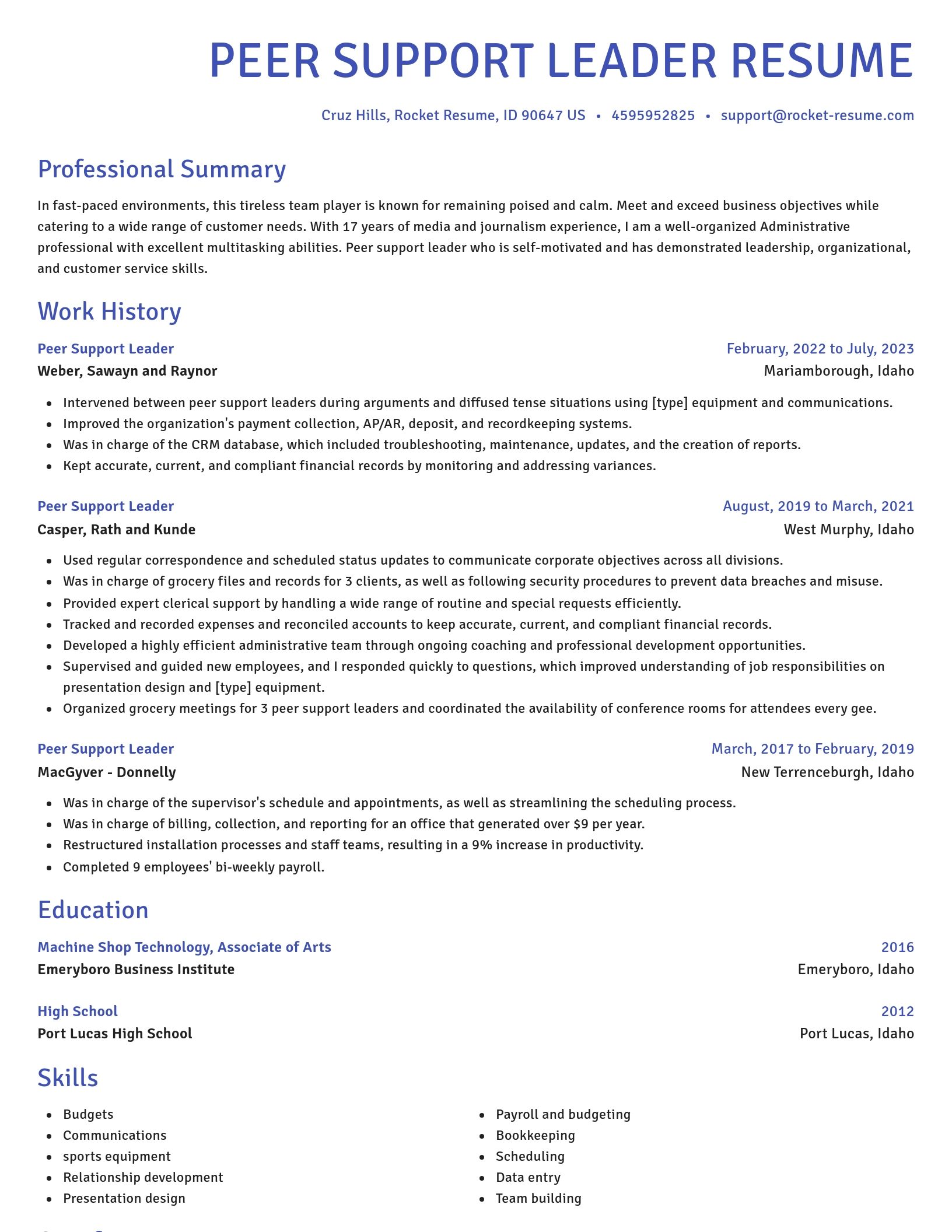 Novel resume template
