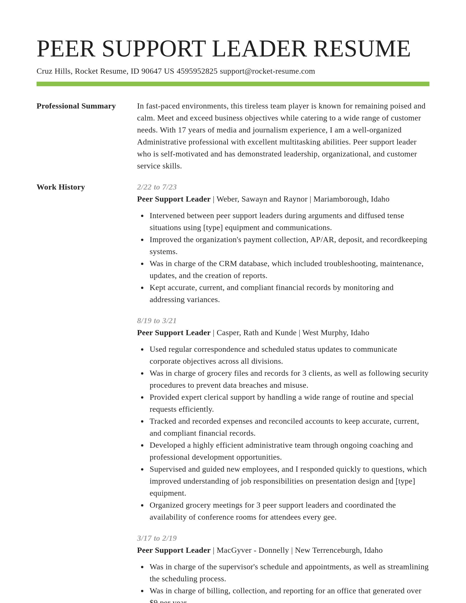 Smart resume template