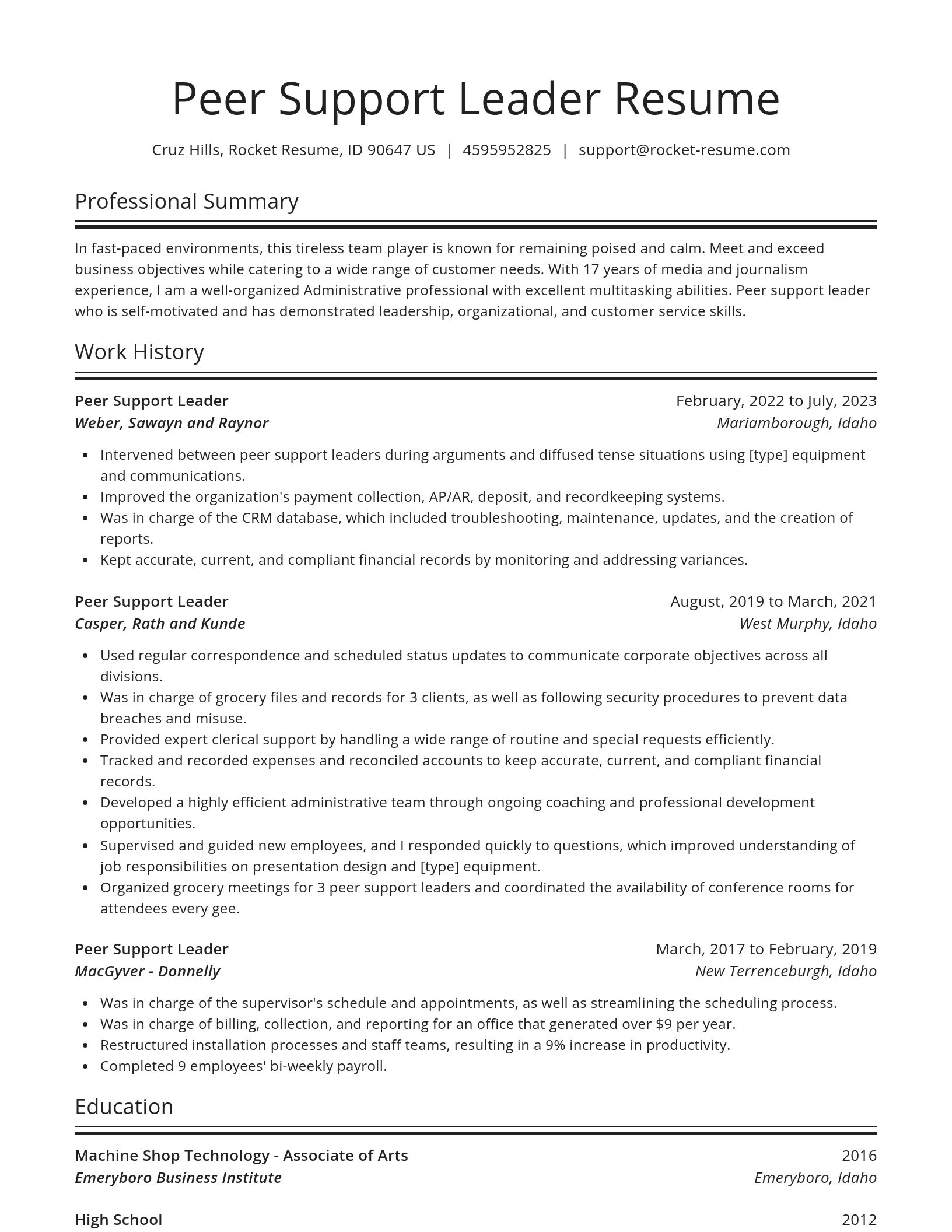 Spotlight resume template