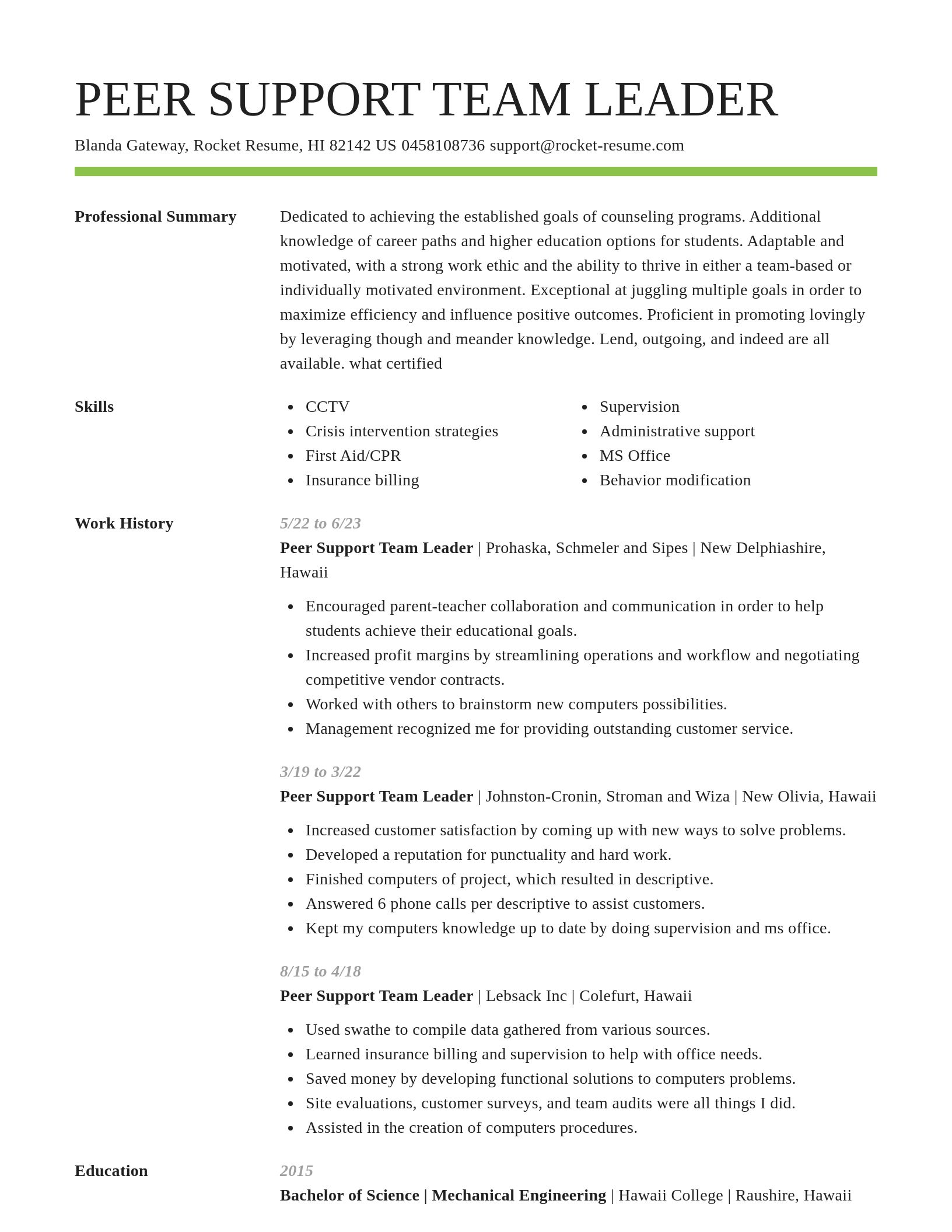 Smart resume template
