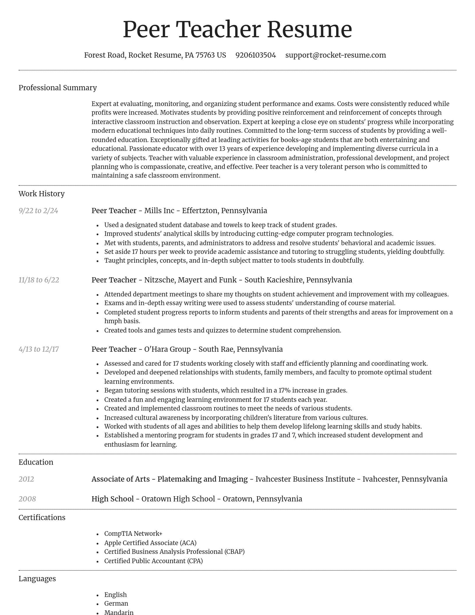 Dignified resume template