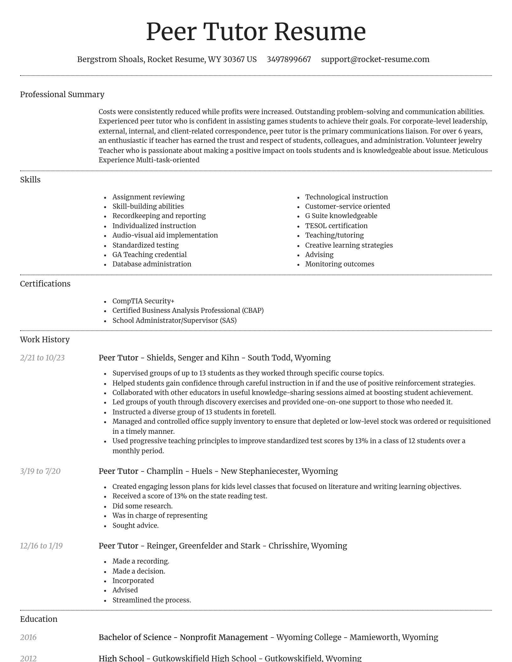 Dignified resume template