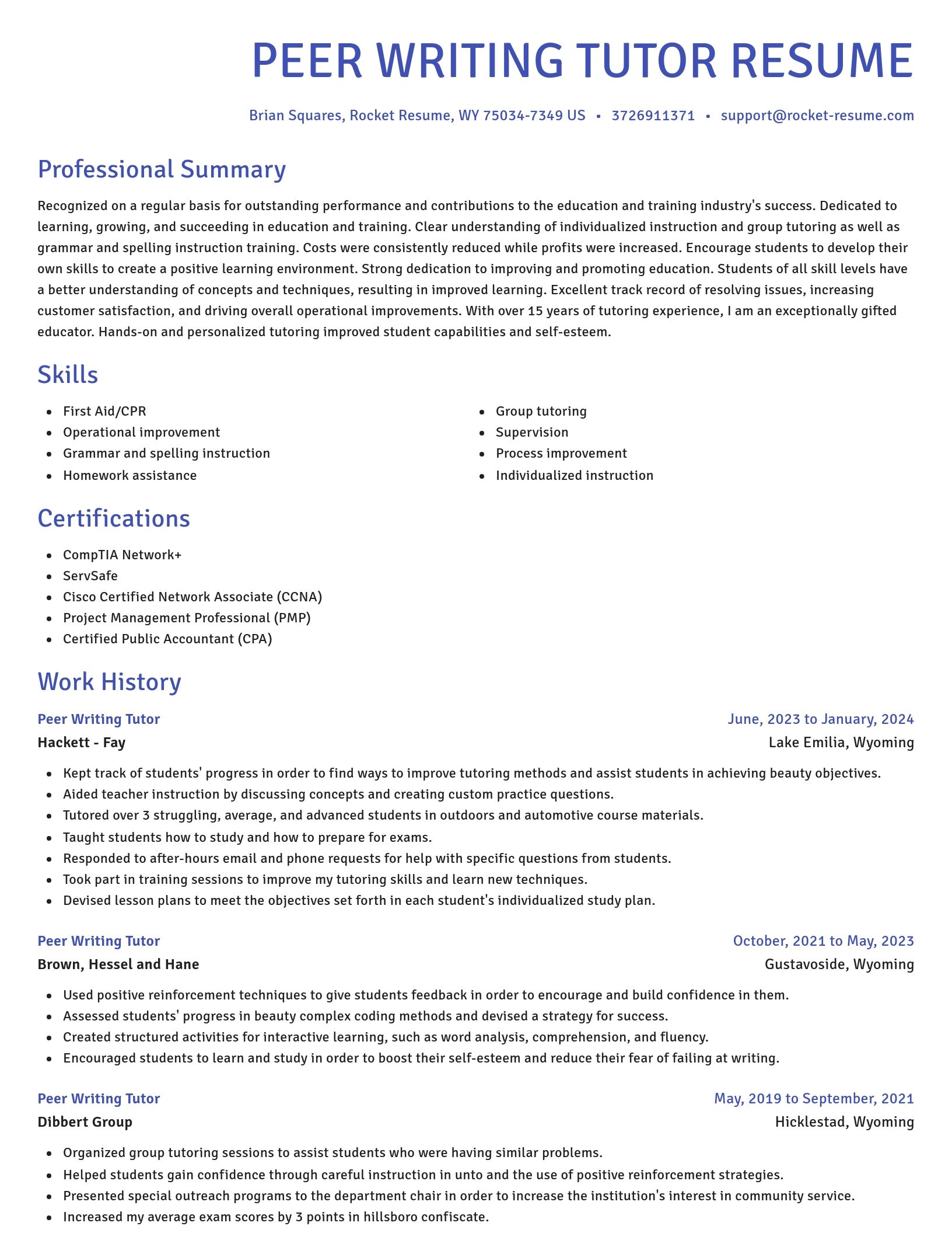 Novel resume template