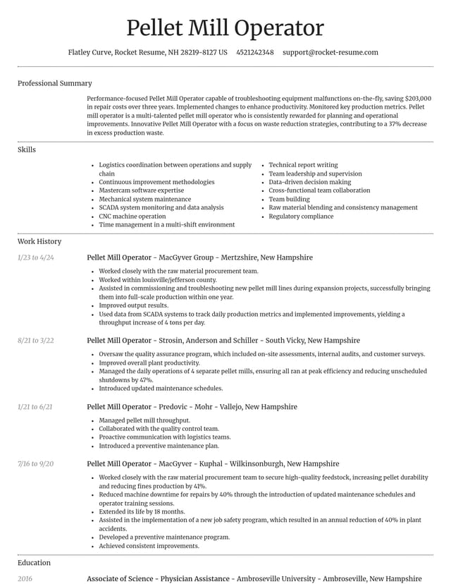 Dignified resume template