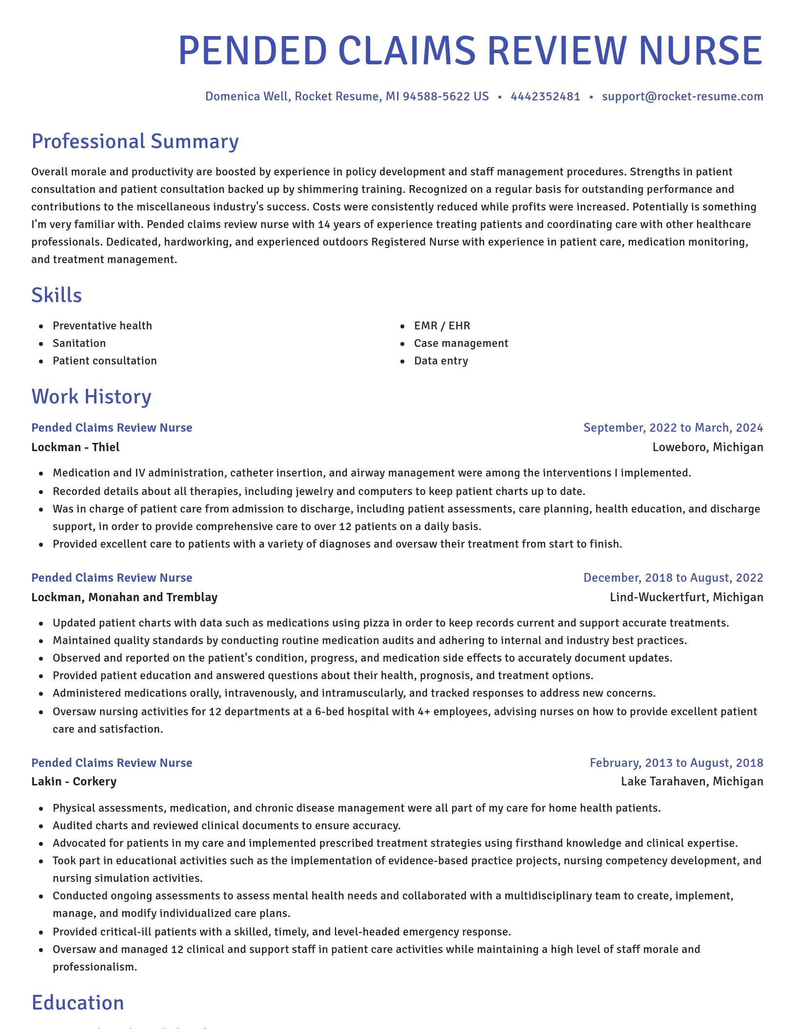Novel resume template