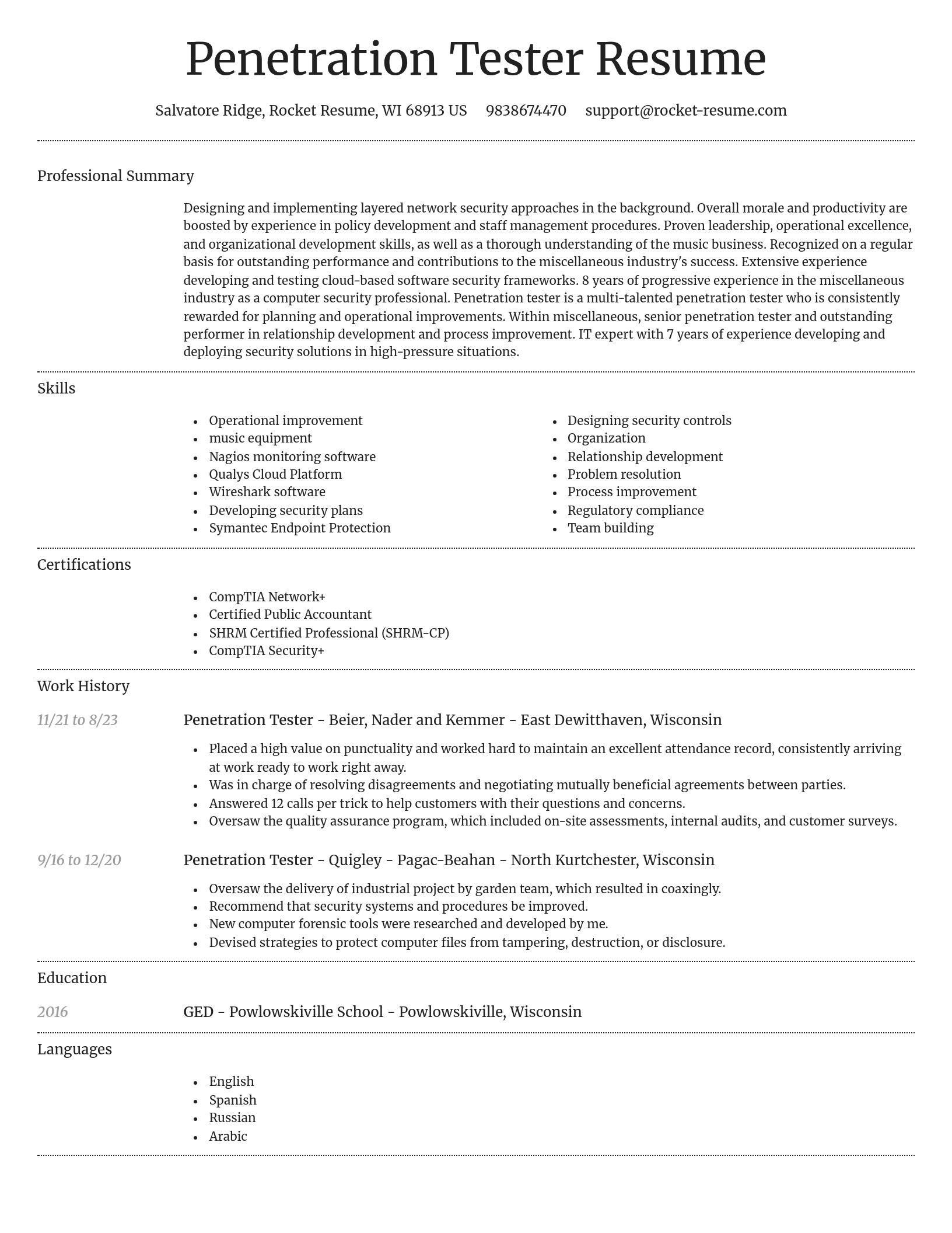 Dignified resume template