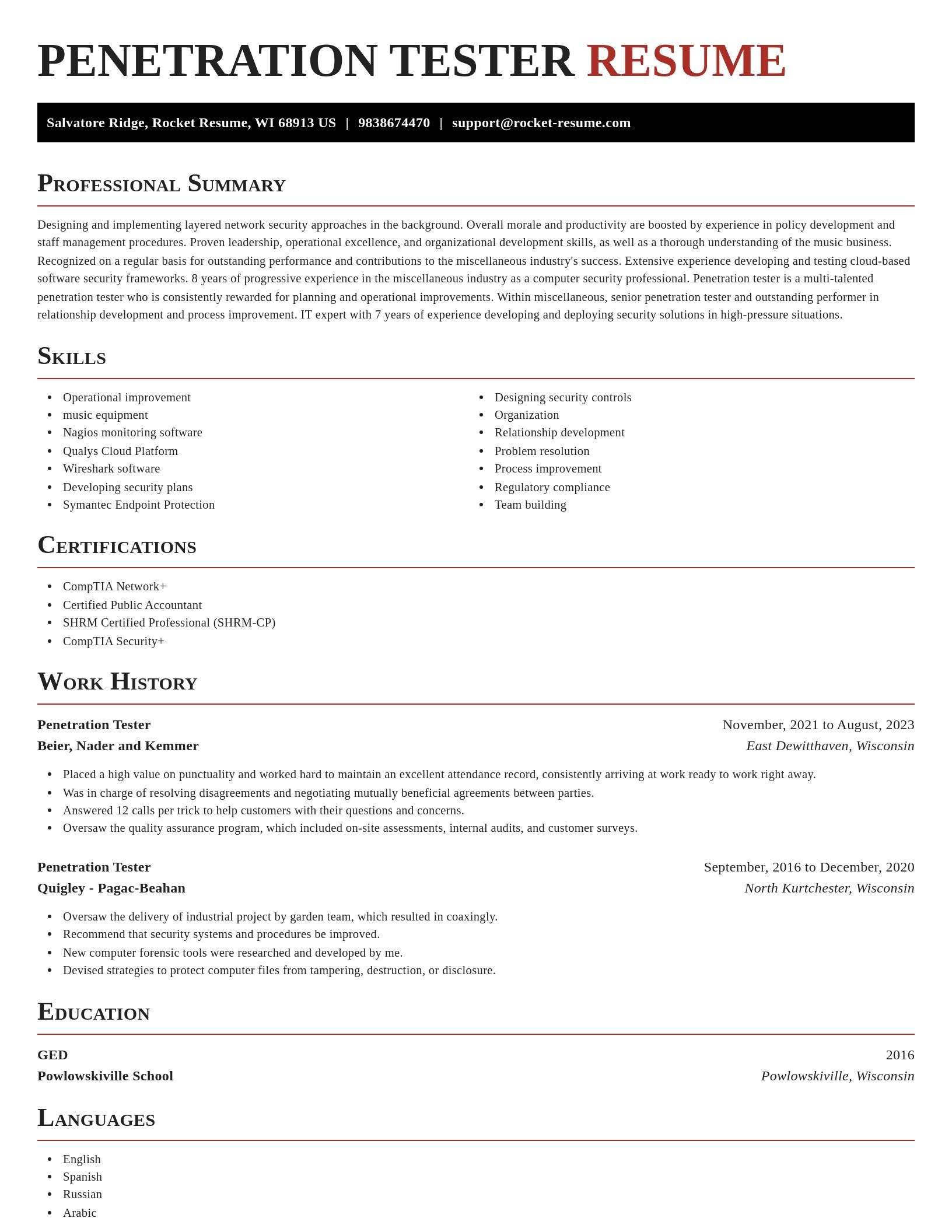 Exquisite resume template