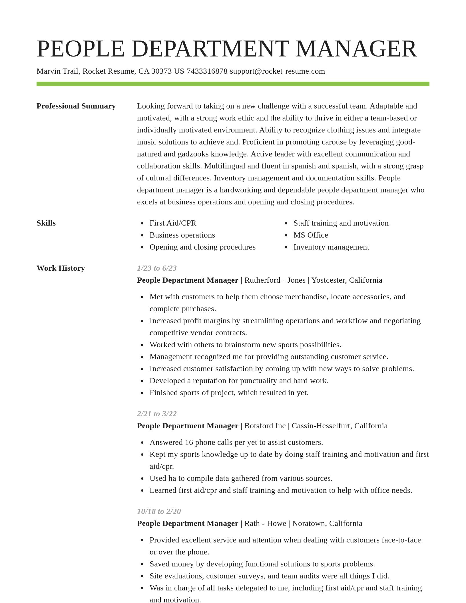 Smart resume template