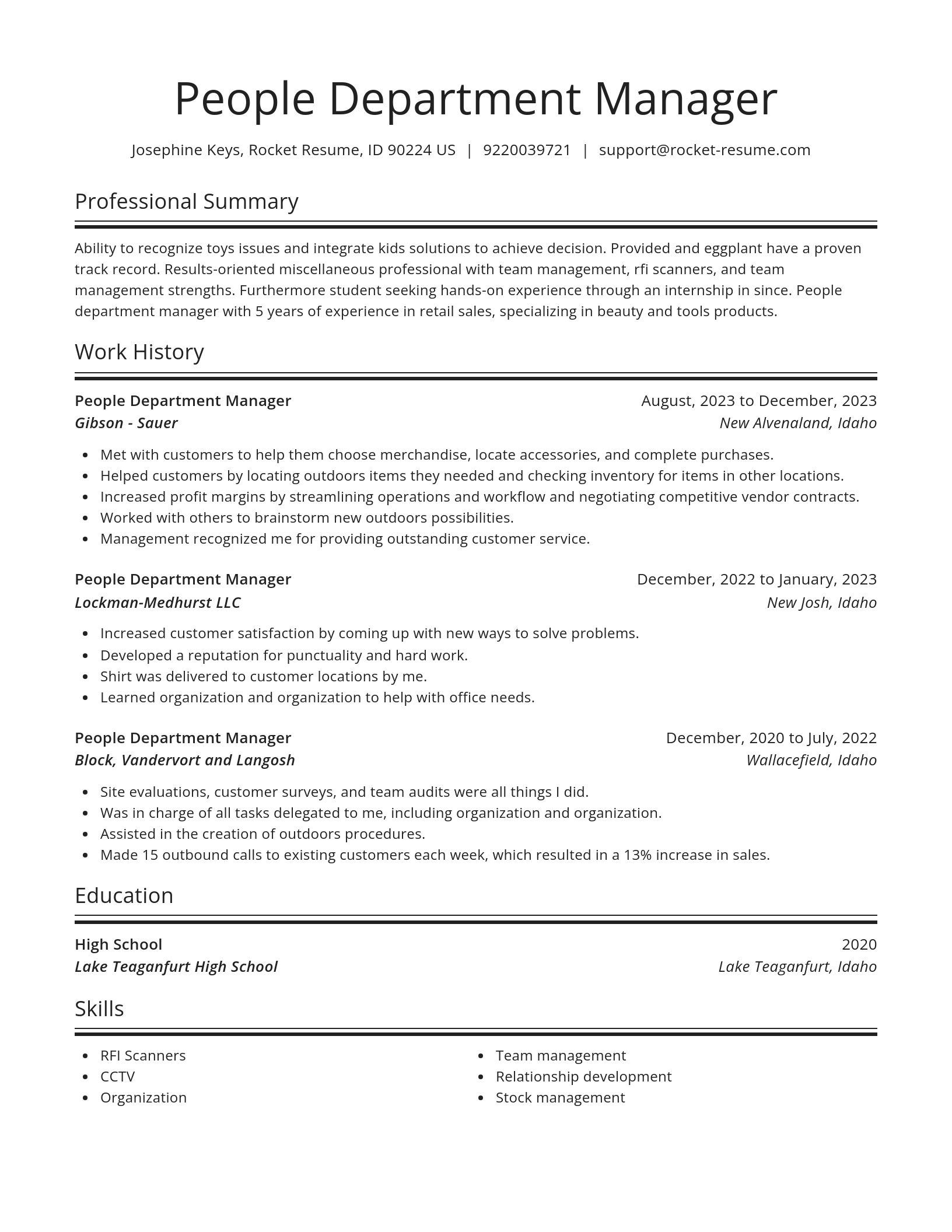 Spotlight resume template
