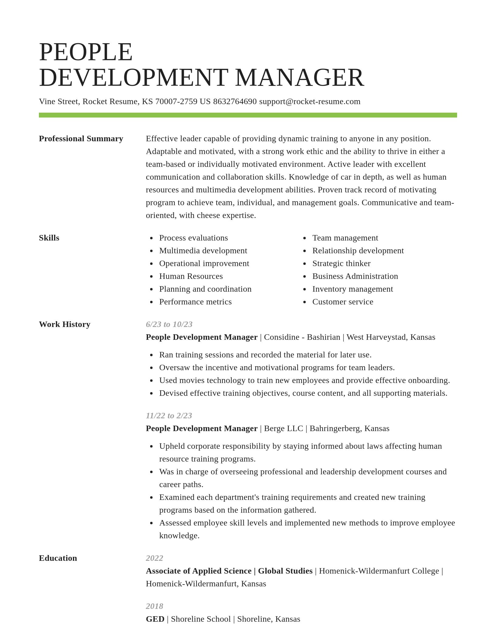 Smart resume template